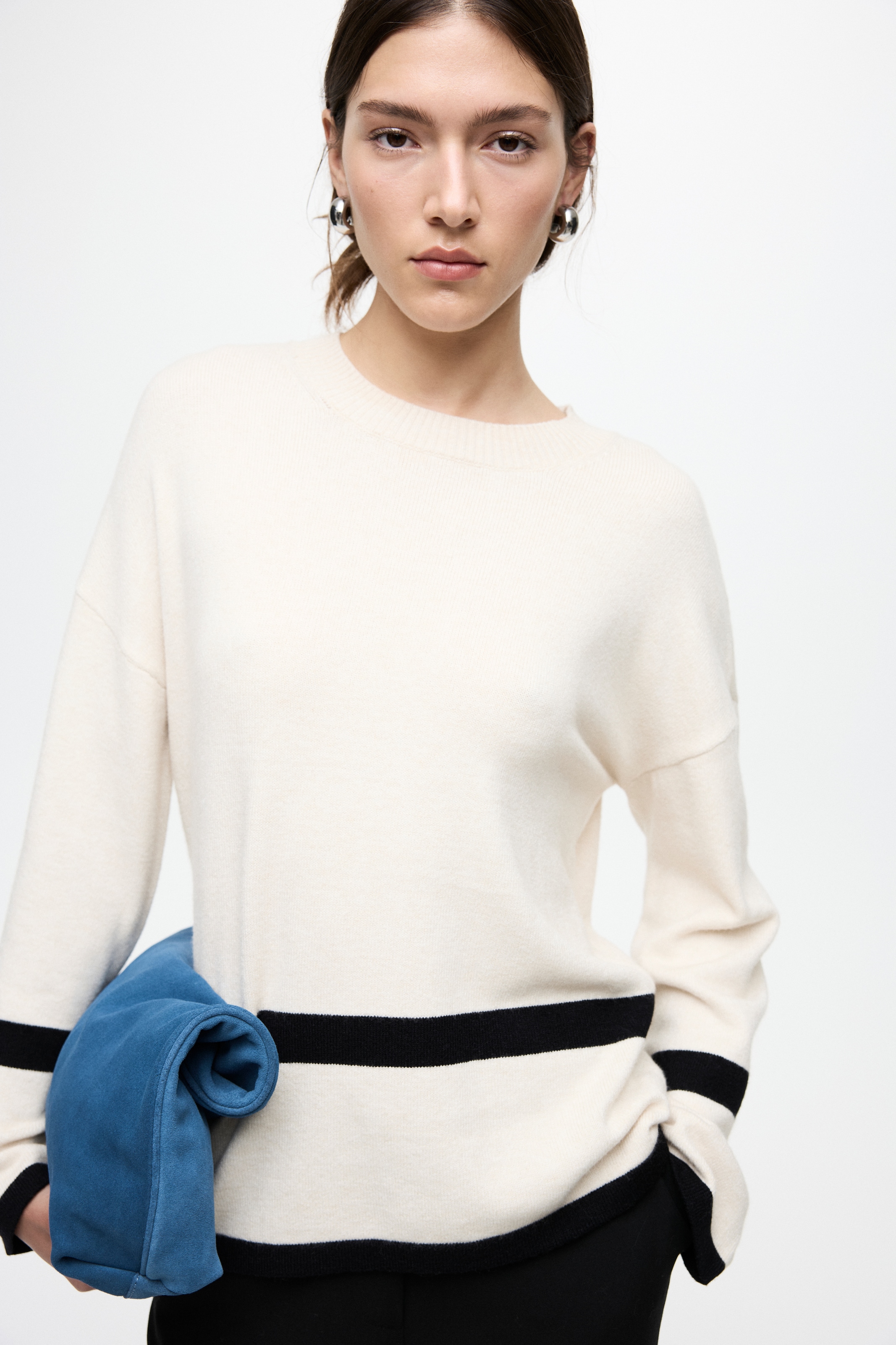 Vila Rundhalspullover »VIRIL O-NECK OVERSIZE L/S KNIT TOP- NOOS« Materialmix, oversize