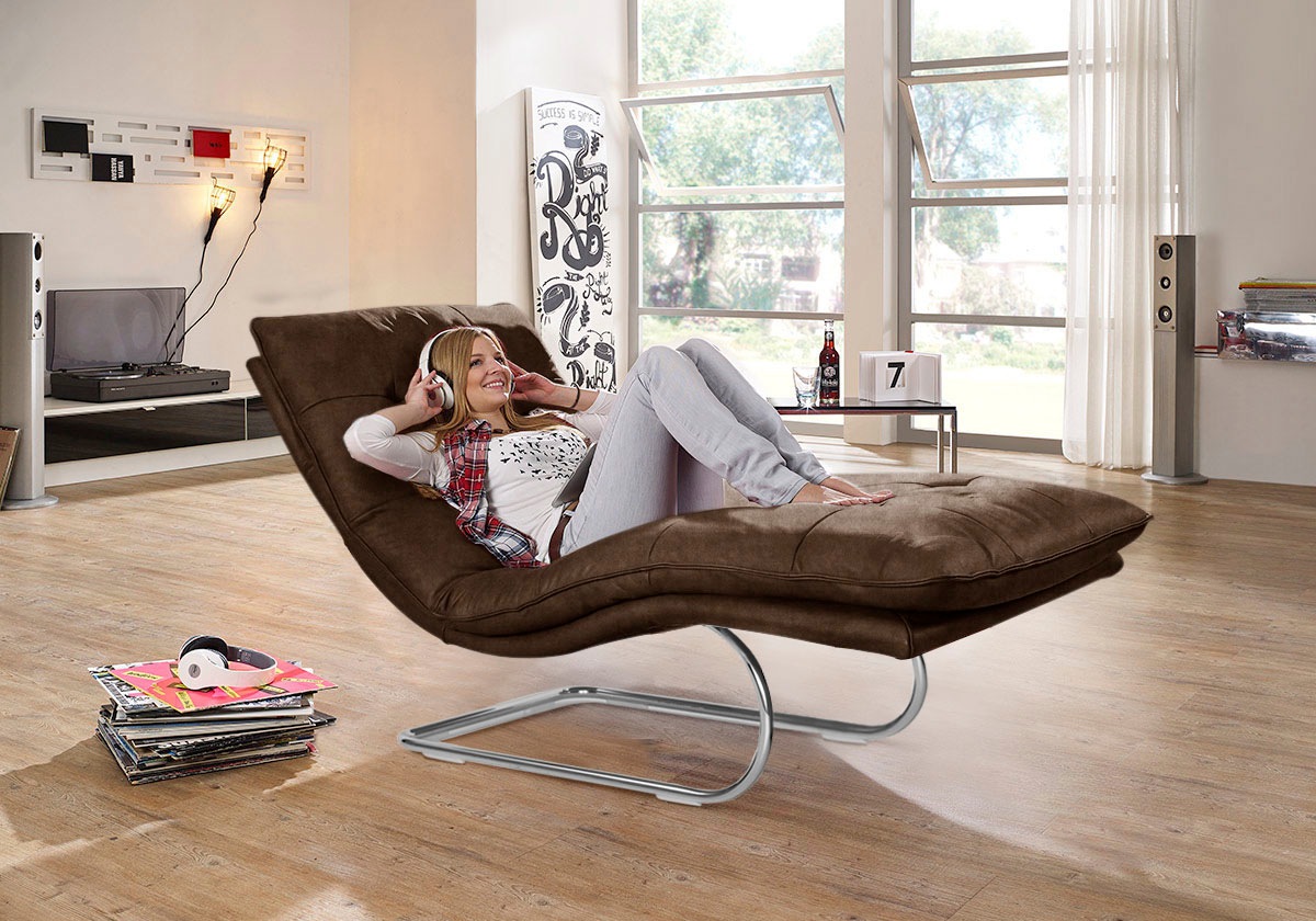W.SCHILLIG Relaxliege »daily dreams«, in Waffelkissen-Optik, wahlweise mit Motor, Freischwingergestell