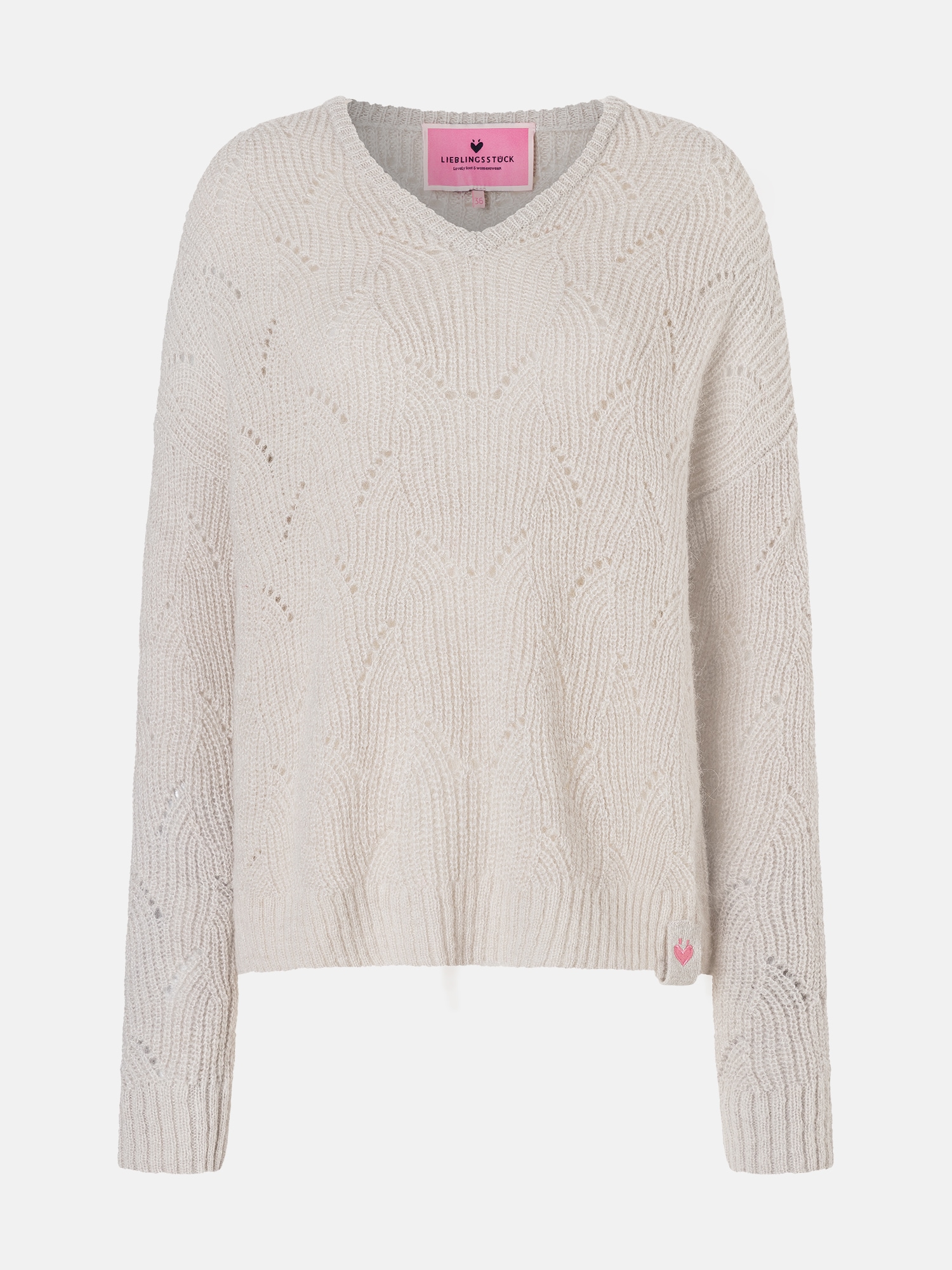 Lieblingsstück Strickpullover »SölveL« mit dezentem Lochmuster, V-Neck