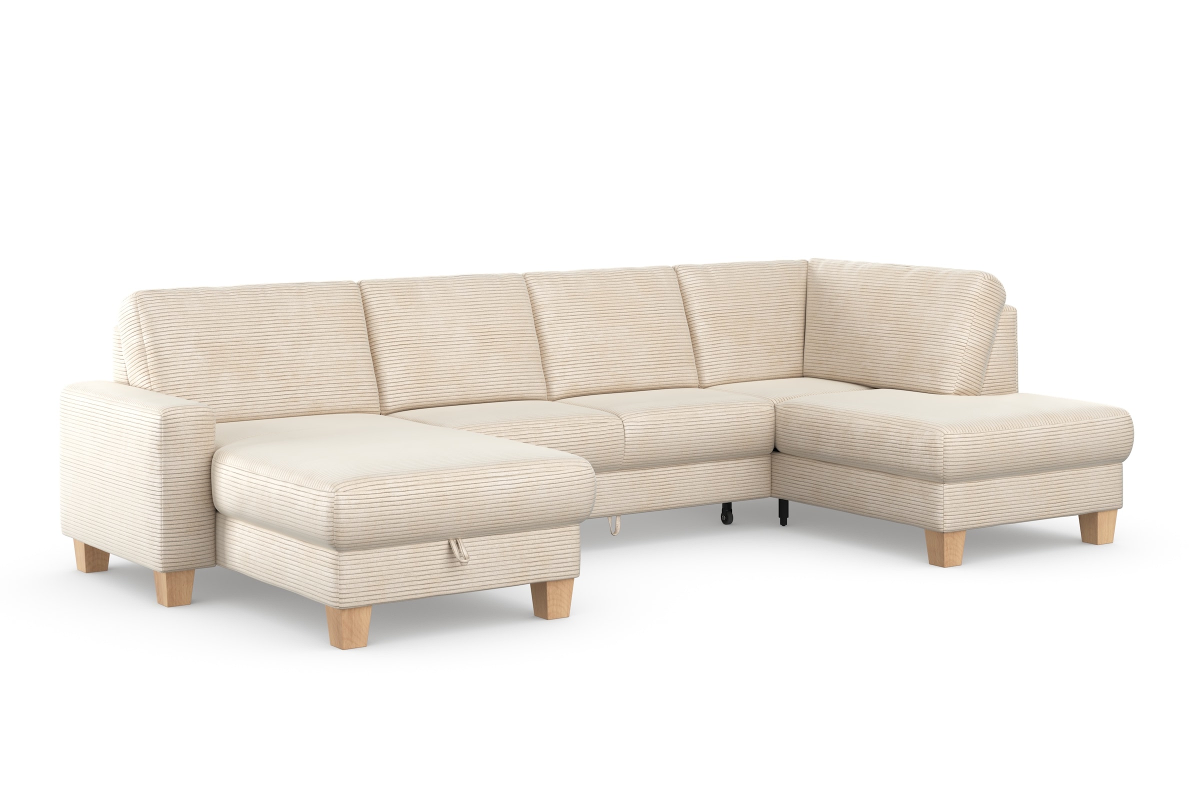Home affaire Wohnlandschaft »Summer U-Form«, mit oder ohne Bettfunktion und Bettkasten, Cord-Bezug