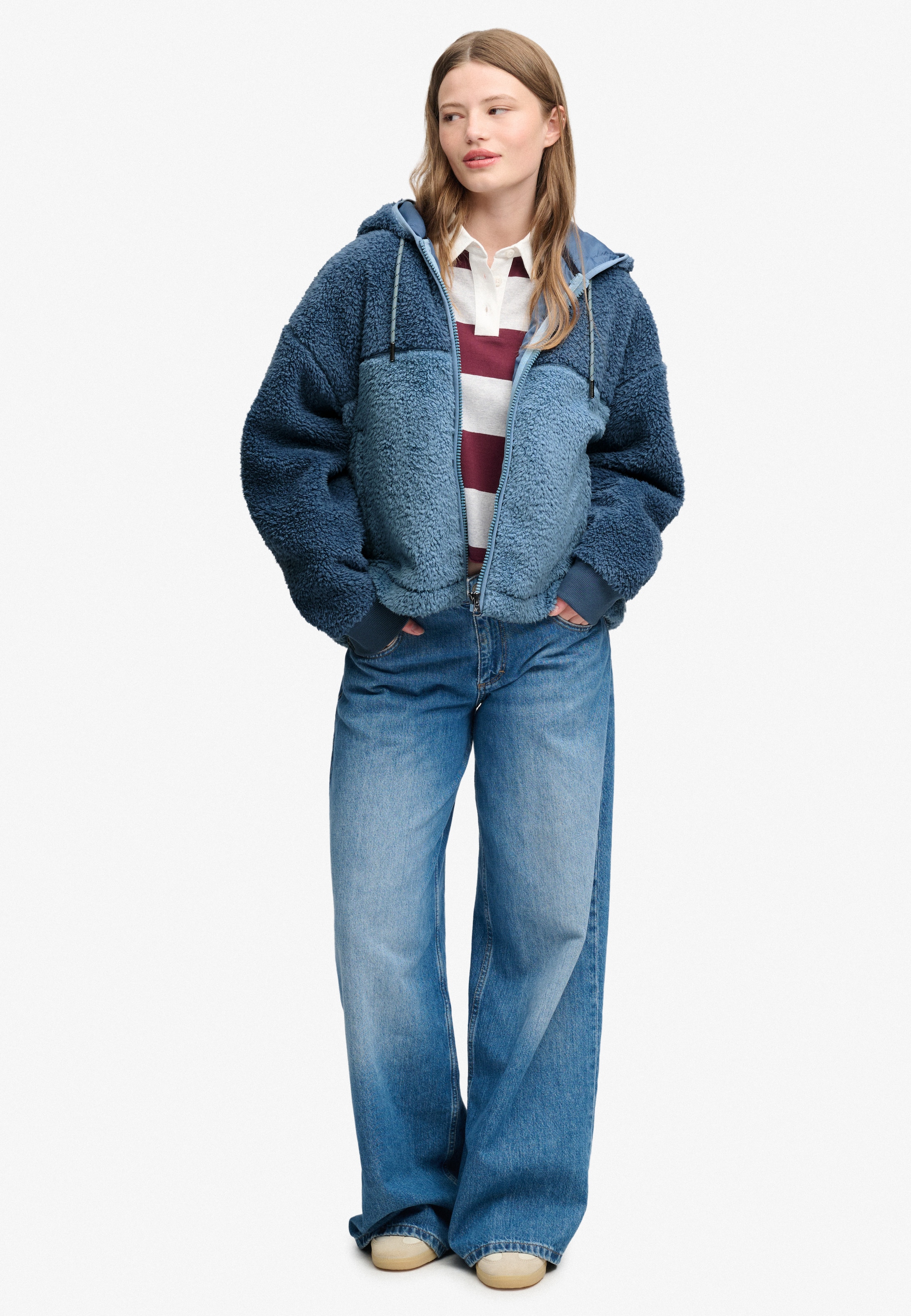 Superdry Kapuzensweatjacke »SUPER SOFT ZIPHOOD« Kunstfaser, oversize