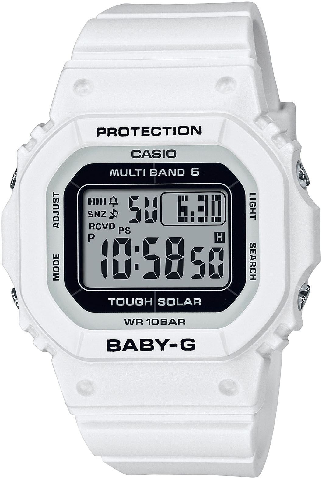 CASIO BABY-G Funkchronograph, Quarzuhr, Armbanduhr, Damen, Solar, digital, Funk, Ladekontrollanzeige