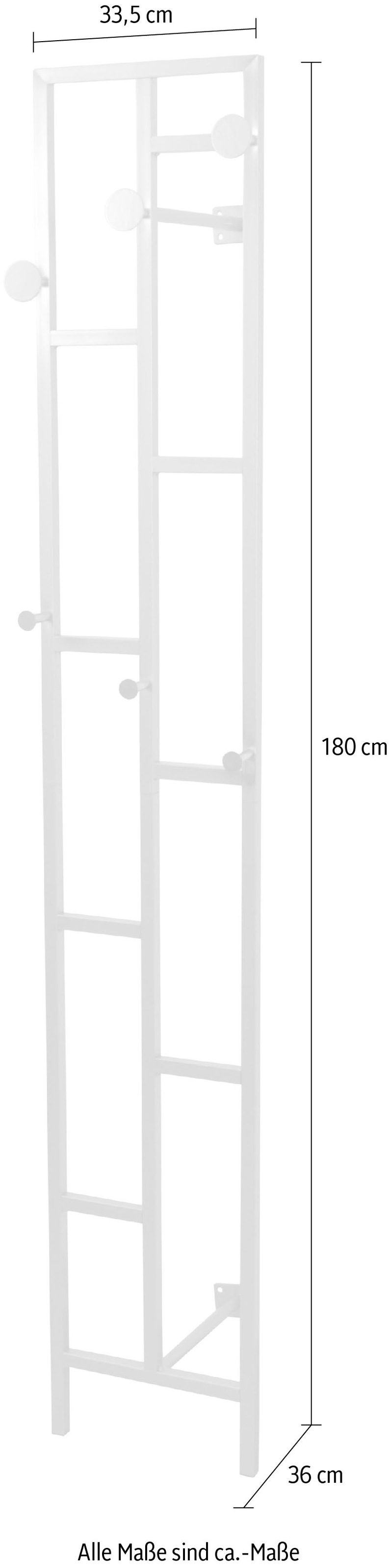 INOSIGN Wandgarderobe, aus Metall, Höhe 180 cm, Wandmontage