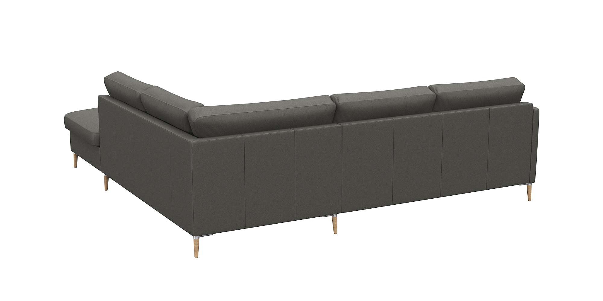 FLEXLUX Ecksofa »Fiore, L-Form, super bequem durch Kaltschaum im Sitz«, schmale Armlehnen, Füße Alu/Eiche, B/T 234/225 cm