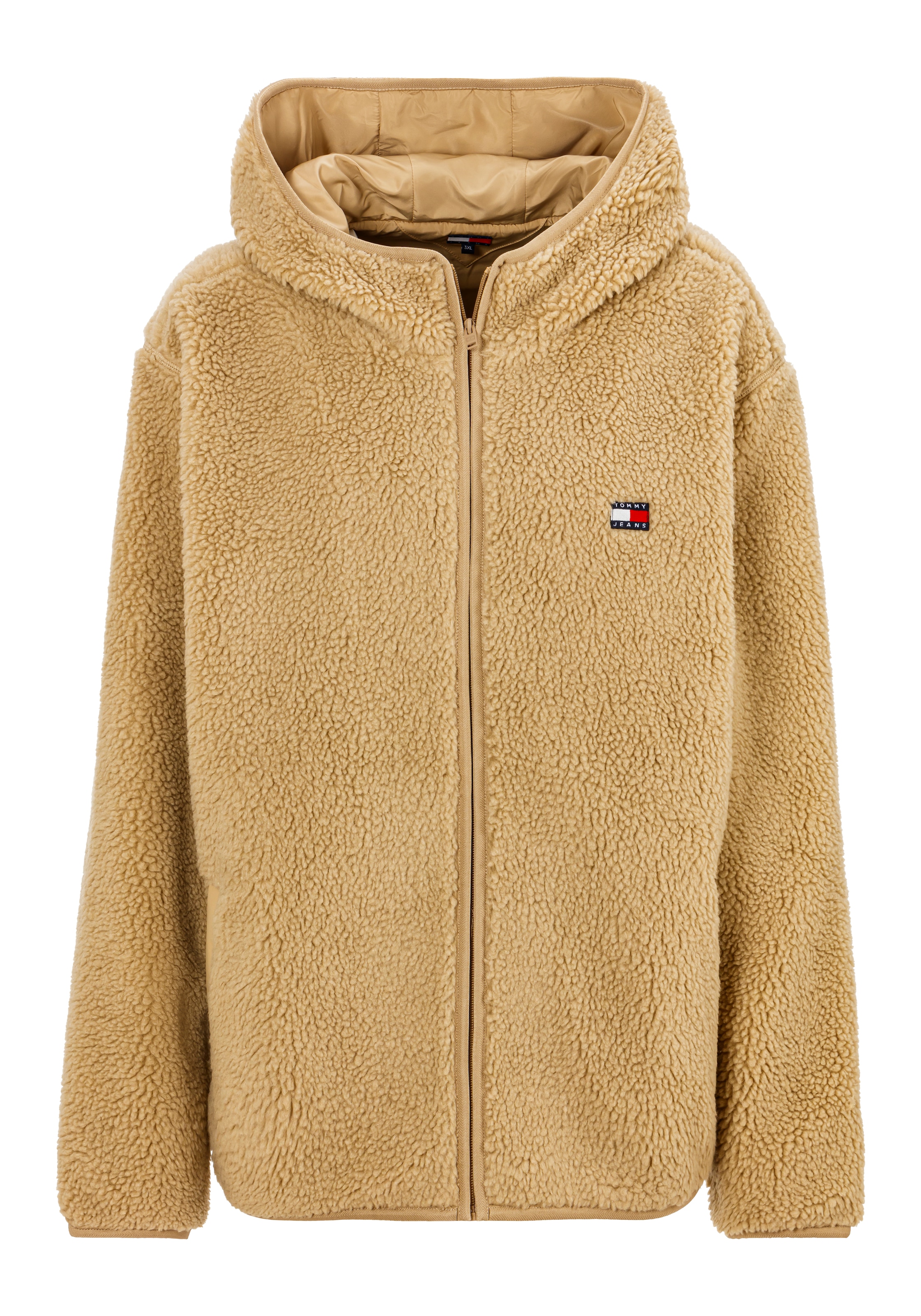 Tommy Jeans Plus Sweatjacke »TJM REG BADGE TEDDY ZIP TRU EXT«, Große Größen