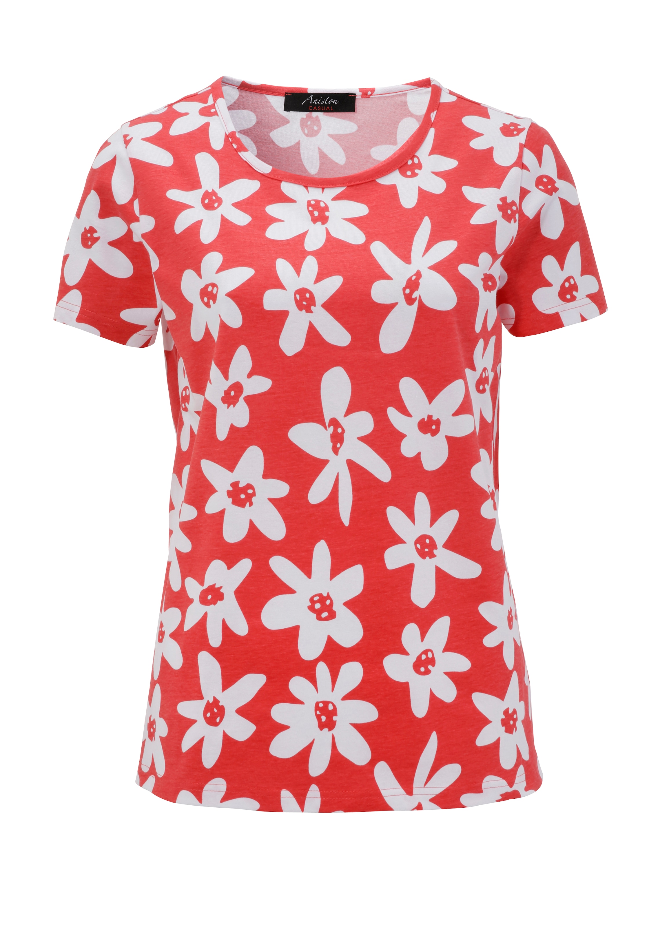 Aniston CASUAL T-Shirt, allover Blüten ♕ mit bunten bei bedruckt