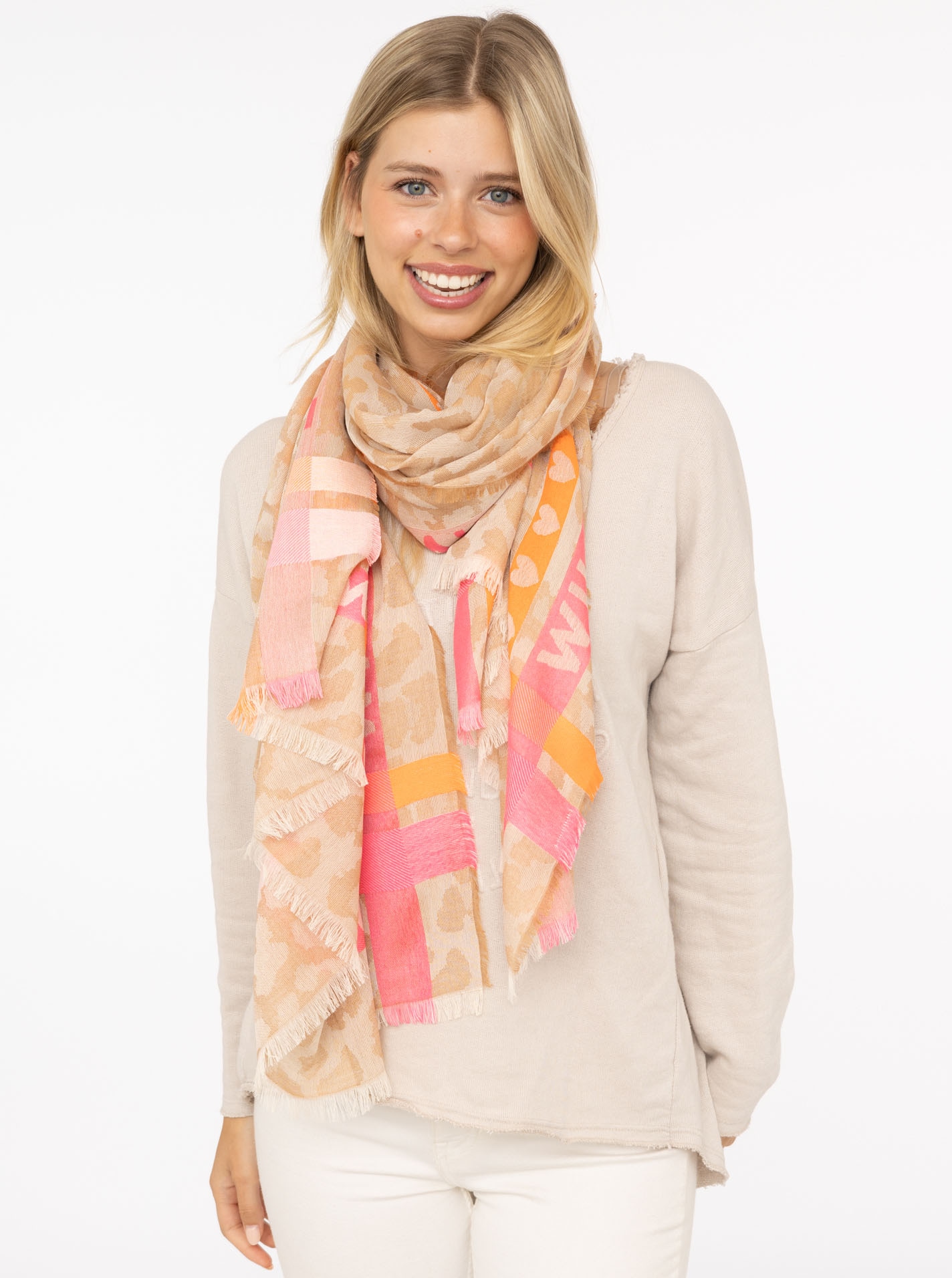 Zwillingsherz Schal »"Wild Love"« trendiger Schal mit Herzen und Schriftzug