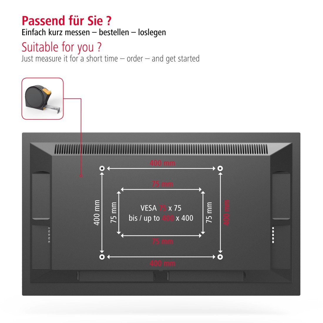 Hama TV-Wandhalterung »schwenkbar, vollbeweglich, 81 - 165 cm (32"- 65"), 43",50",55"«, bis 165 cm Zoll