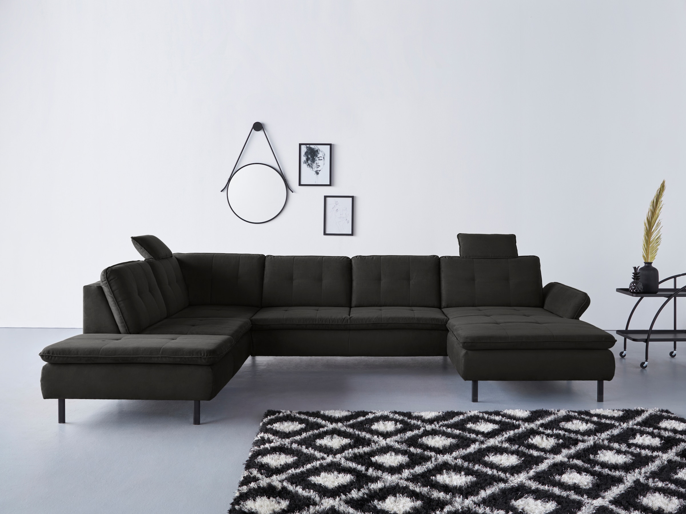 Home affaire Wohnlandschaft »Birkholm U-Form« Armlehnverstellung, auch in Easy Clean Bezug - mit Wasser zu reinigen