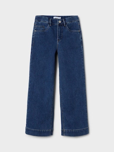 Name It Weite Jeans »NKFROSE für Mädchen mit weitem Bein und High Waist« unifarben, casual, loose fit, Baumwollmischung, Denim