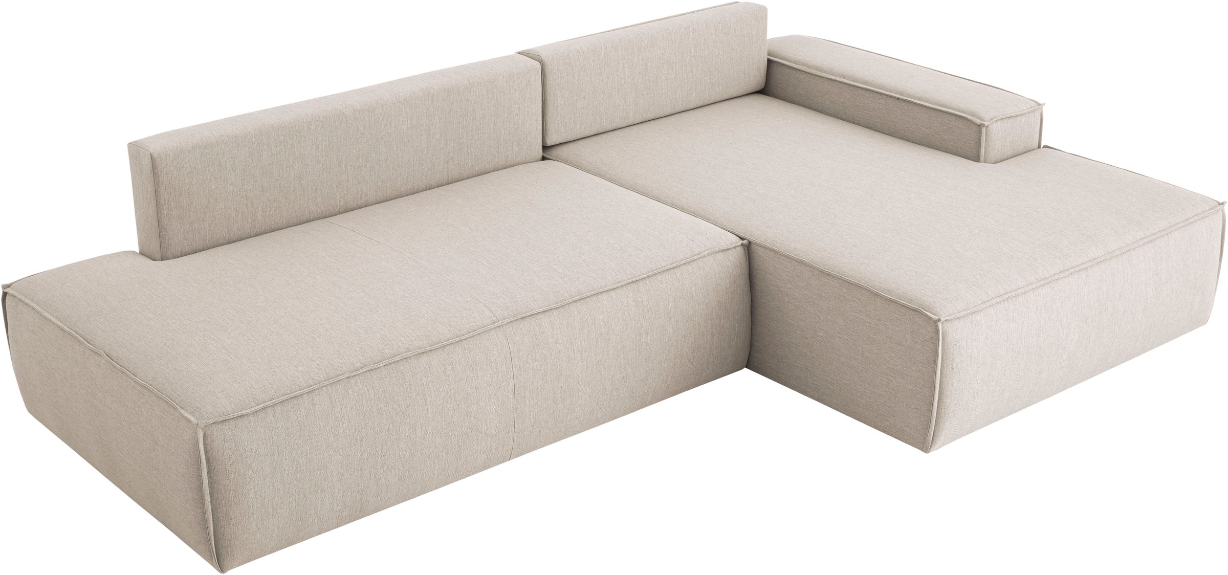 Home affaire Ecksofa »SHERWOOD, Schlafsofa in L-Form offen (275cm), Cord, Leinenoptik«, Schlaffunktion und Bettkasten, Kedernaht, hoher Sitz- & Liegekomfort
