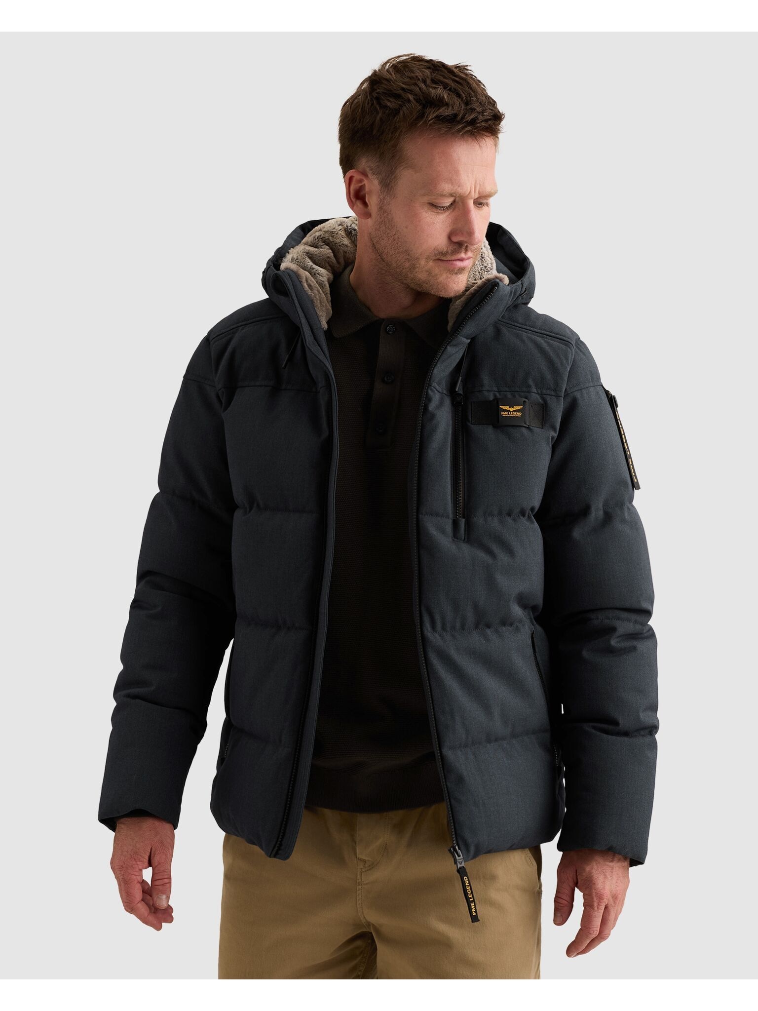 PME LEGEND Steppjacke mit Kapuze Taschen mit Reißverschluss