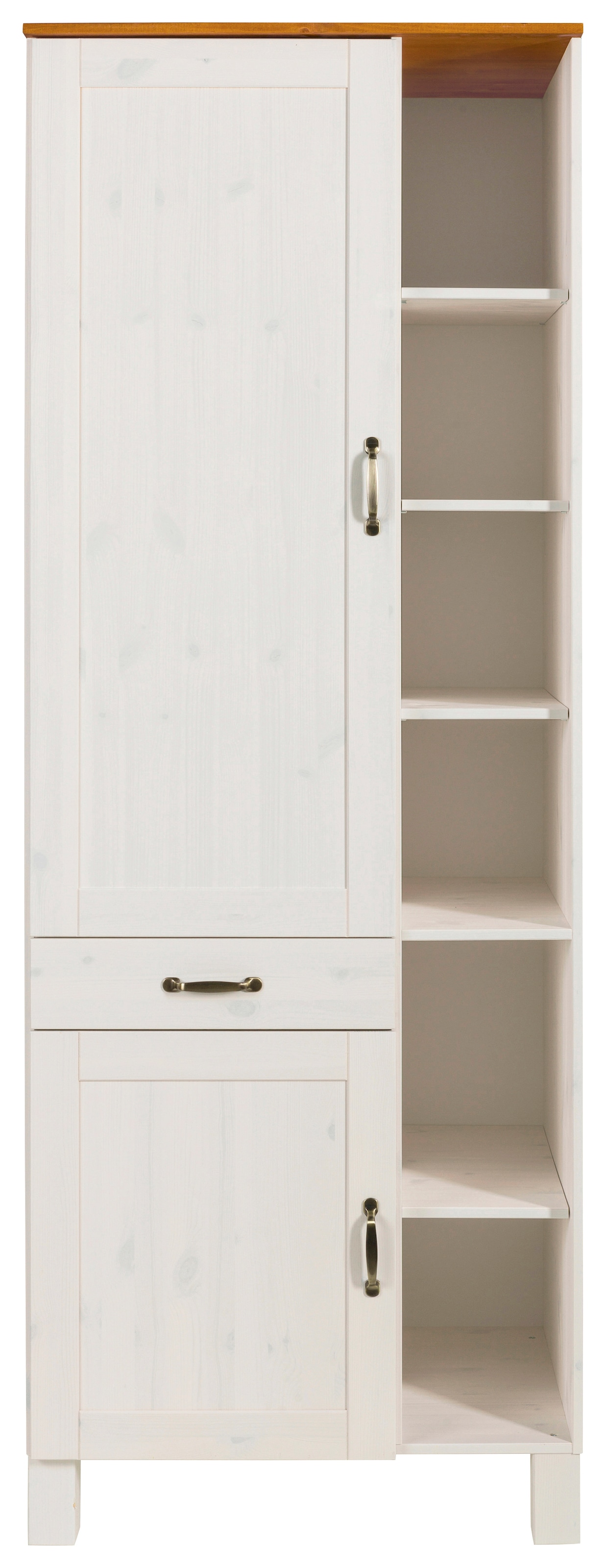 Home affaire Hochschrank »Alby« Breite 75 cm, 2 Türen, 1 Schubkasten, 6 offene Fächer