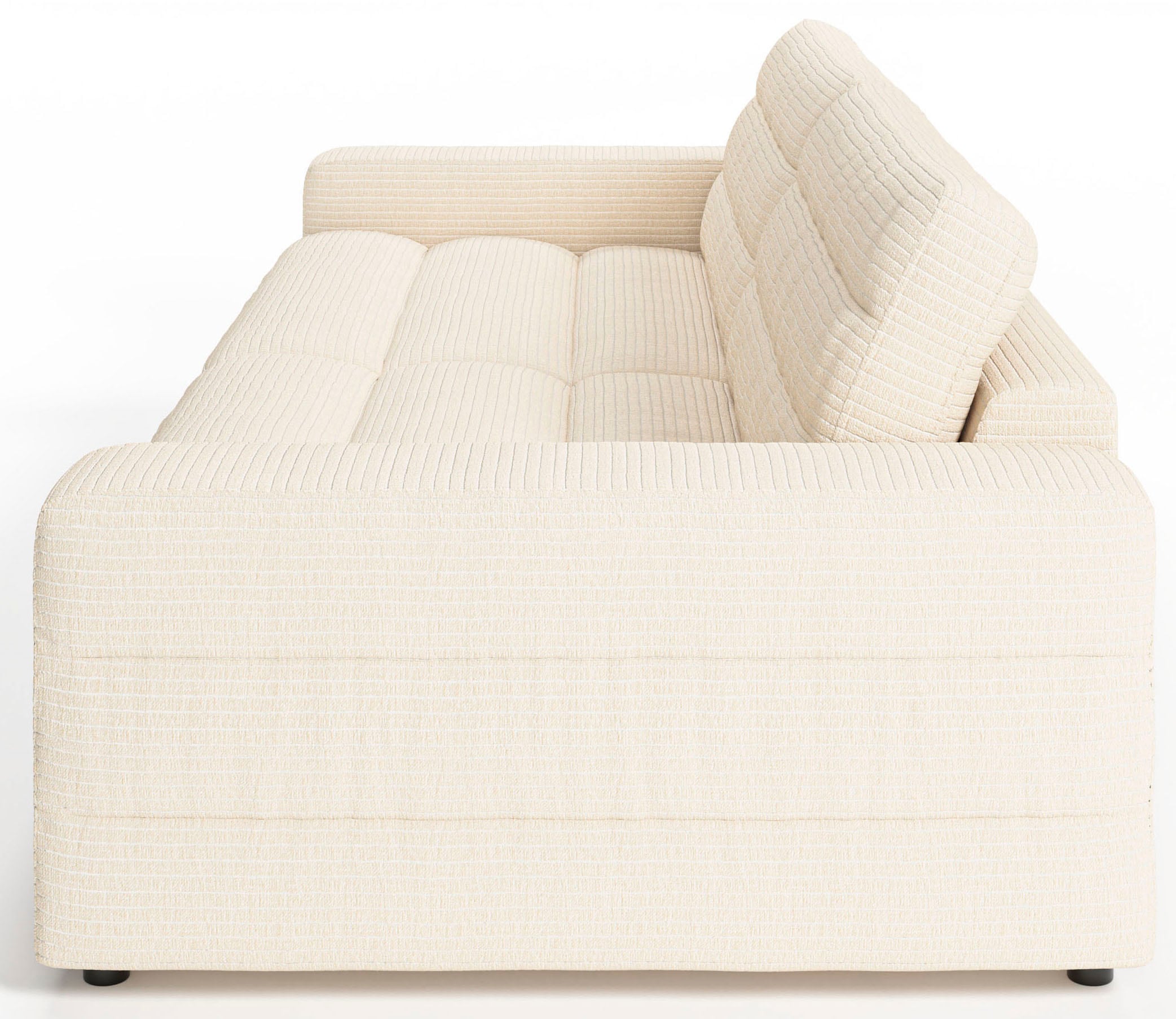 3C Candy Big-Sofa »Stripes Megasofa, tolle Verarbeitungsdetails, bequem, Breite 296cm« Lose Rückenkissen, mit feiner Quersteppung