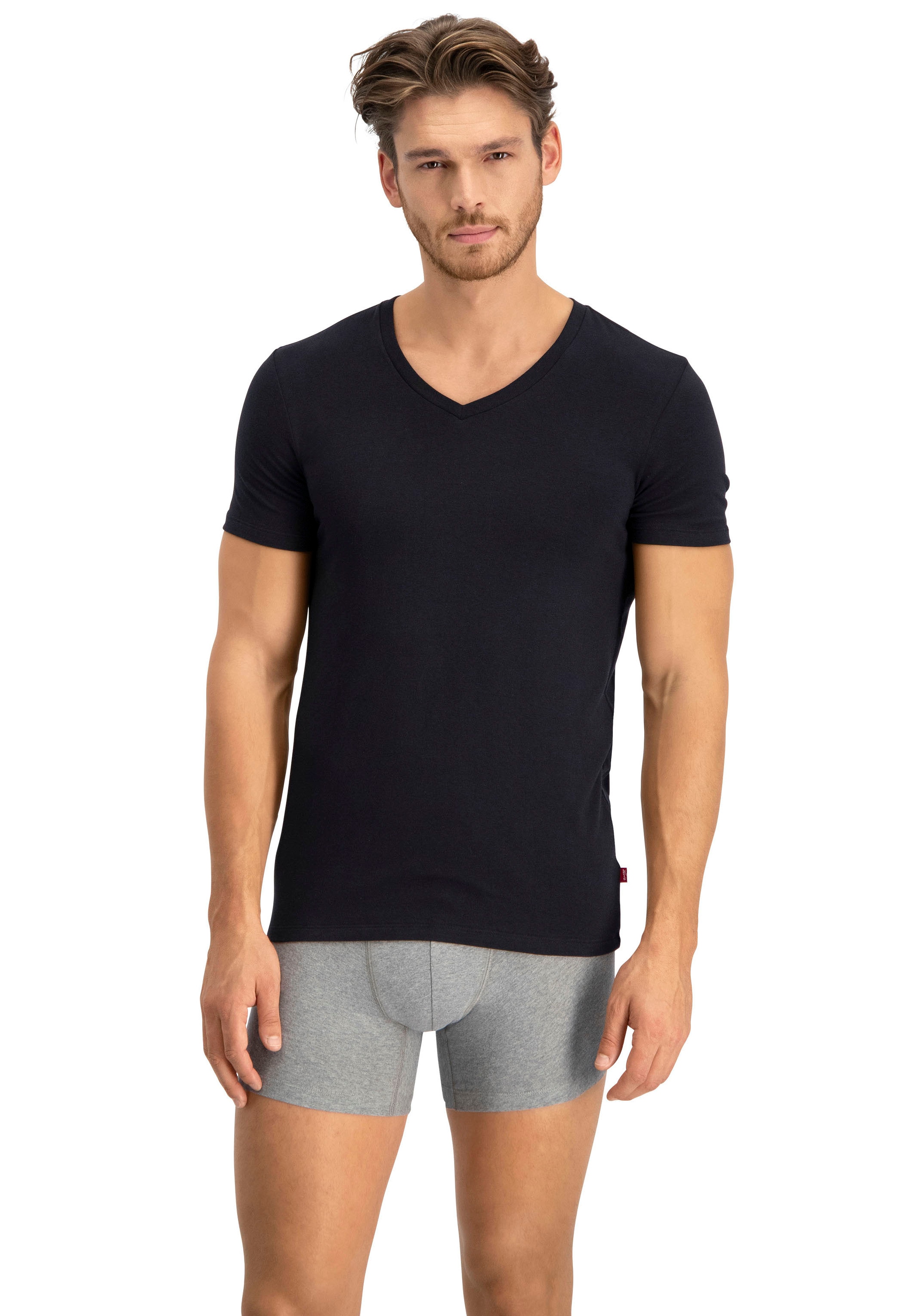 Levi's® T-Shirt, (Packung, 2er-Pack), mit breitem Logobund