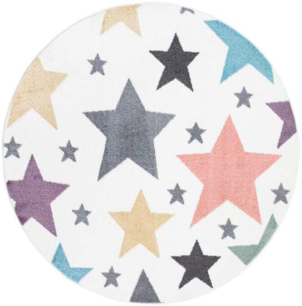 Carpet City Kinderteppich »ANIME903«, rund, 11 mm Höhe, Kinderzimmer Teppich Modern mit lustigen Cartoon-Figuren, Multi