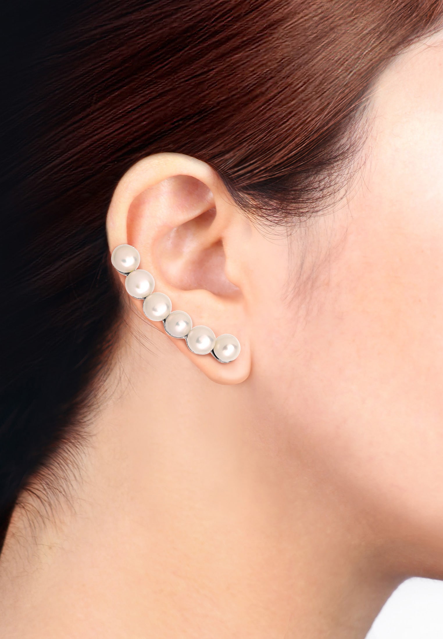Elli Paar Ohrstecker »Ohrringe Süßwasserzuchtperle Earcuff Statement 925 Silber«