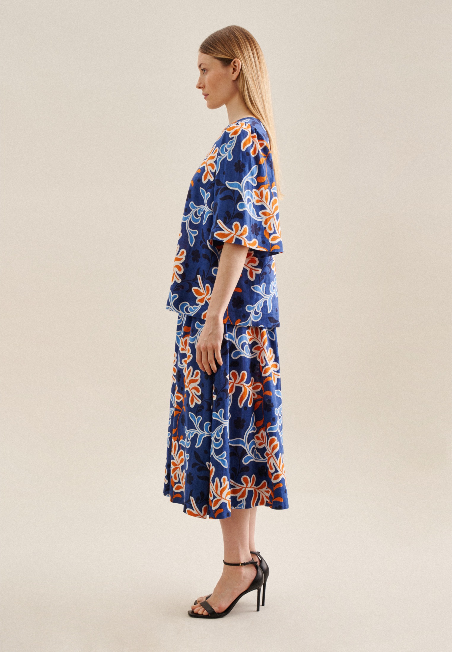 seidensticker Shirtbluse »Schwarze Rose« Kurzarm Rundhals Druck