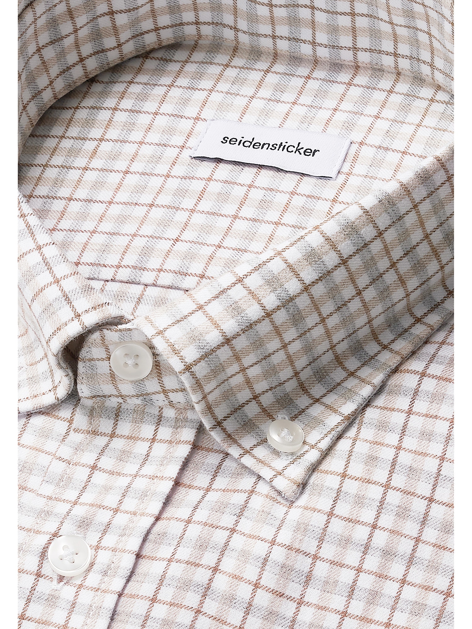 seidensticker Flanellhemd »Schwarze Rose« Regular 1/1 Button-Down-Kragen Karo