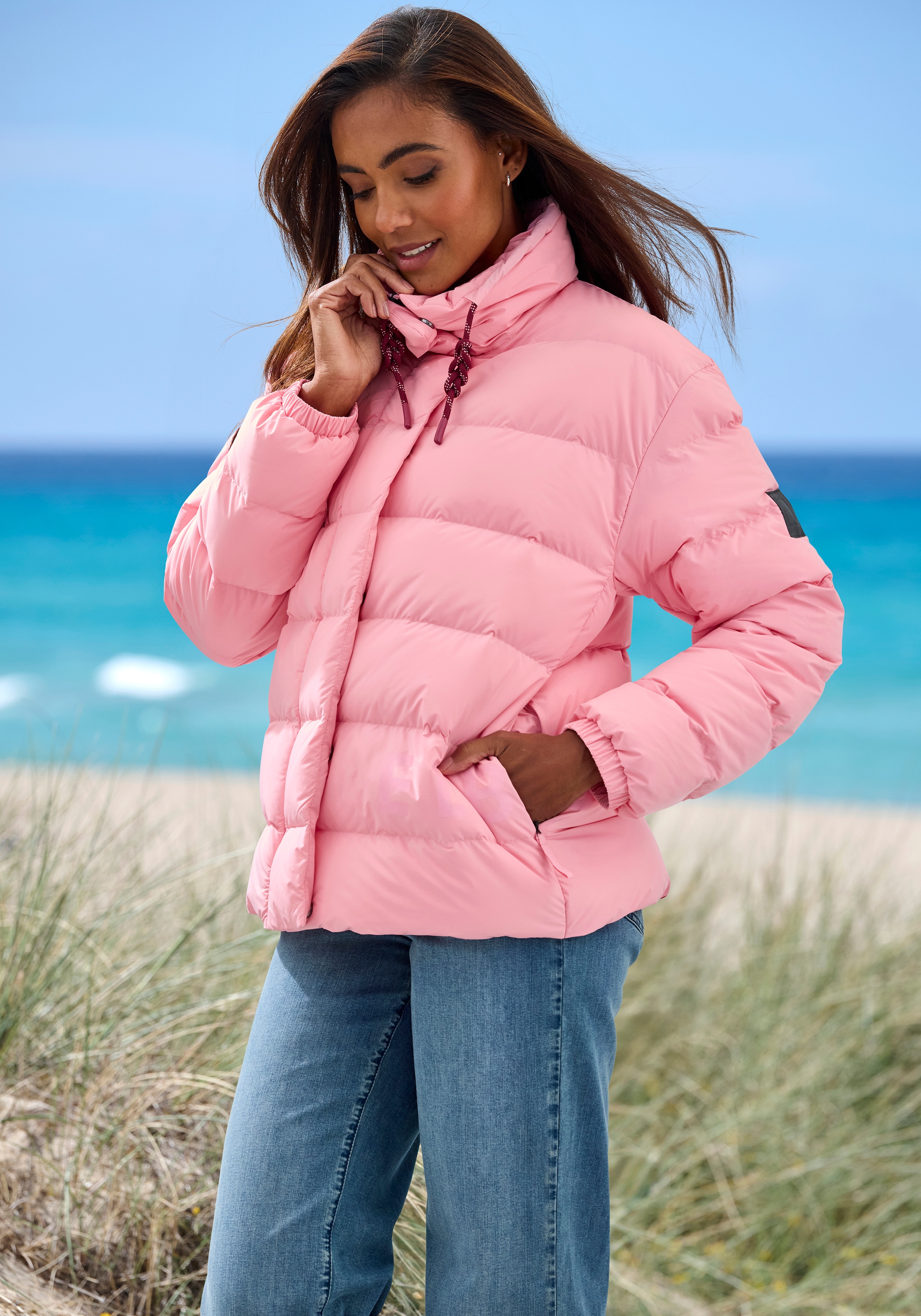 Elbsand Steppjacke, mit großem seitlichen Logo-Print