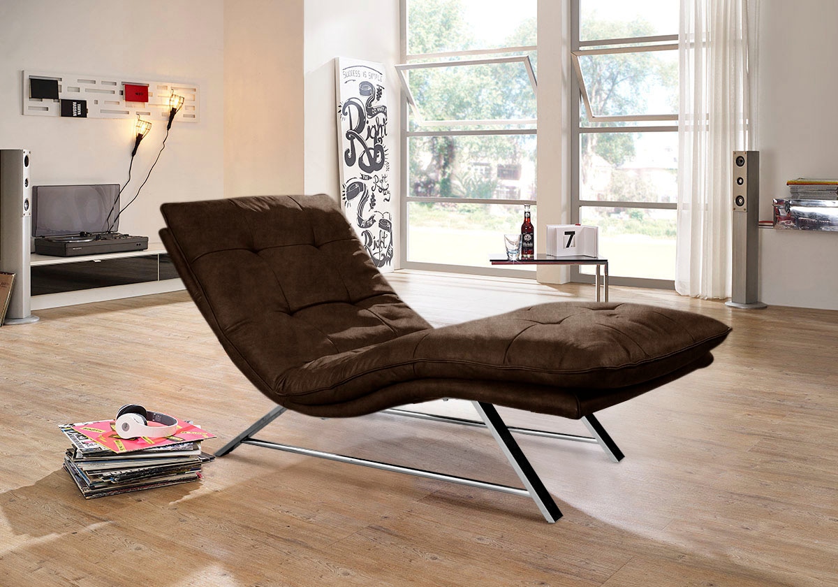 W.SCHILLIG Relaxliege »daily dreams« in Waffelkissen-Optik, wahlweise mit Motor, Kufengestell, in 2 Breiten