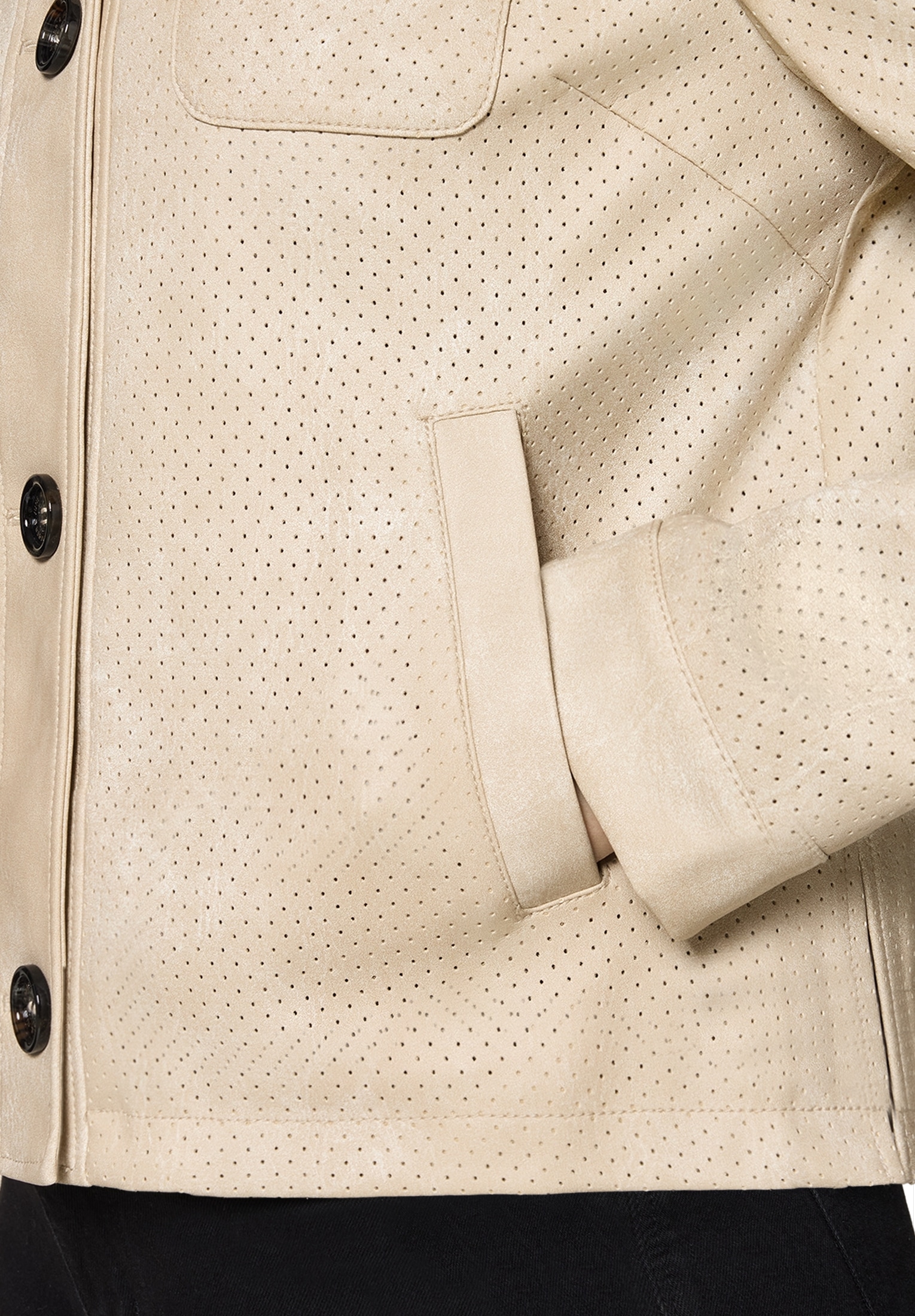 Amber & June Lederimitatjacke »Kunstleder-Jacke mit Kragen«