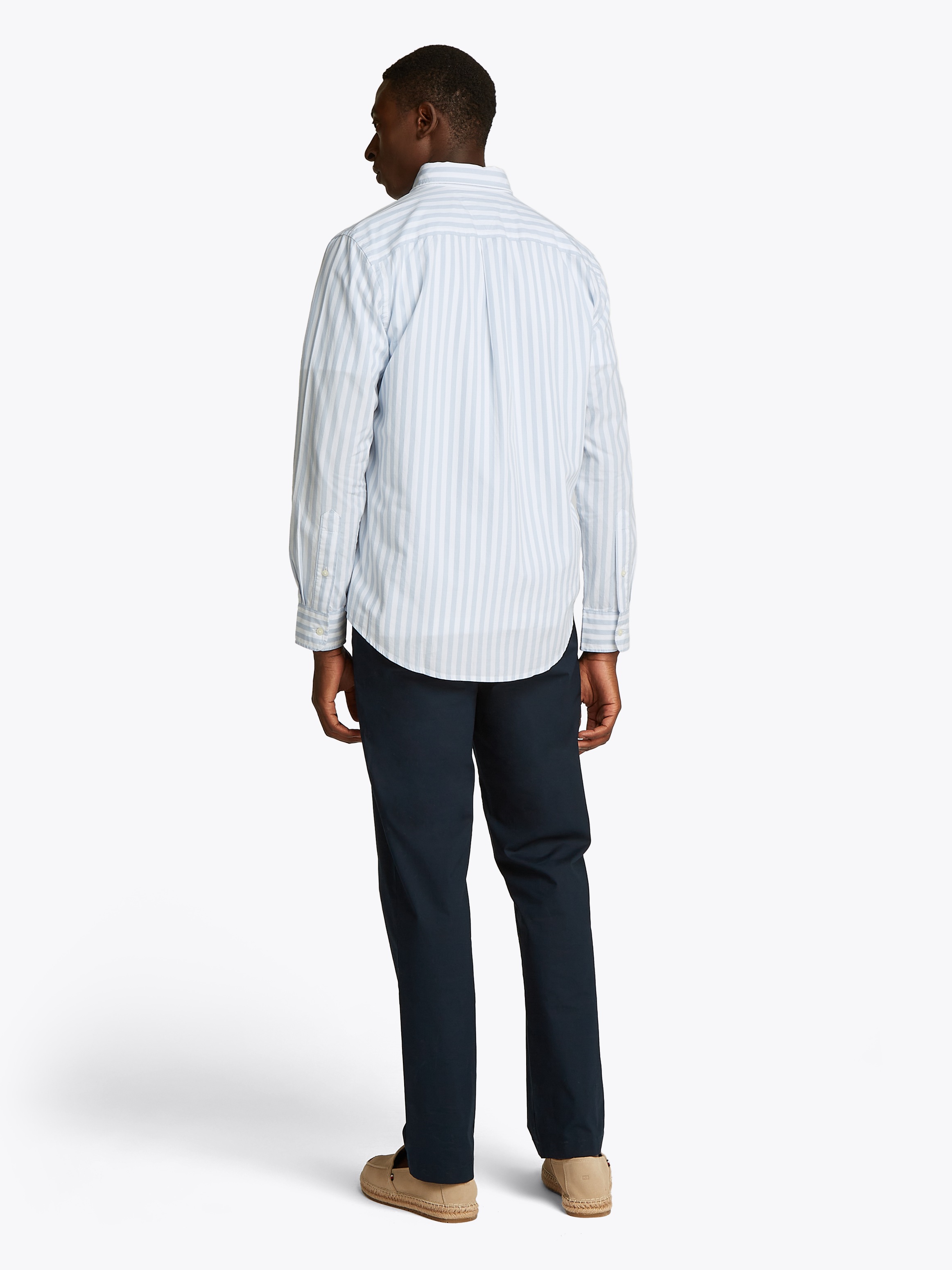 Tommy Hilfiger Langarmhemd »FLEX POPLIN BOLD STRIPE RF SHIRT«, Mit Rundhalsausschnitt
