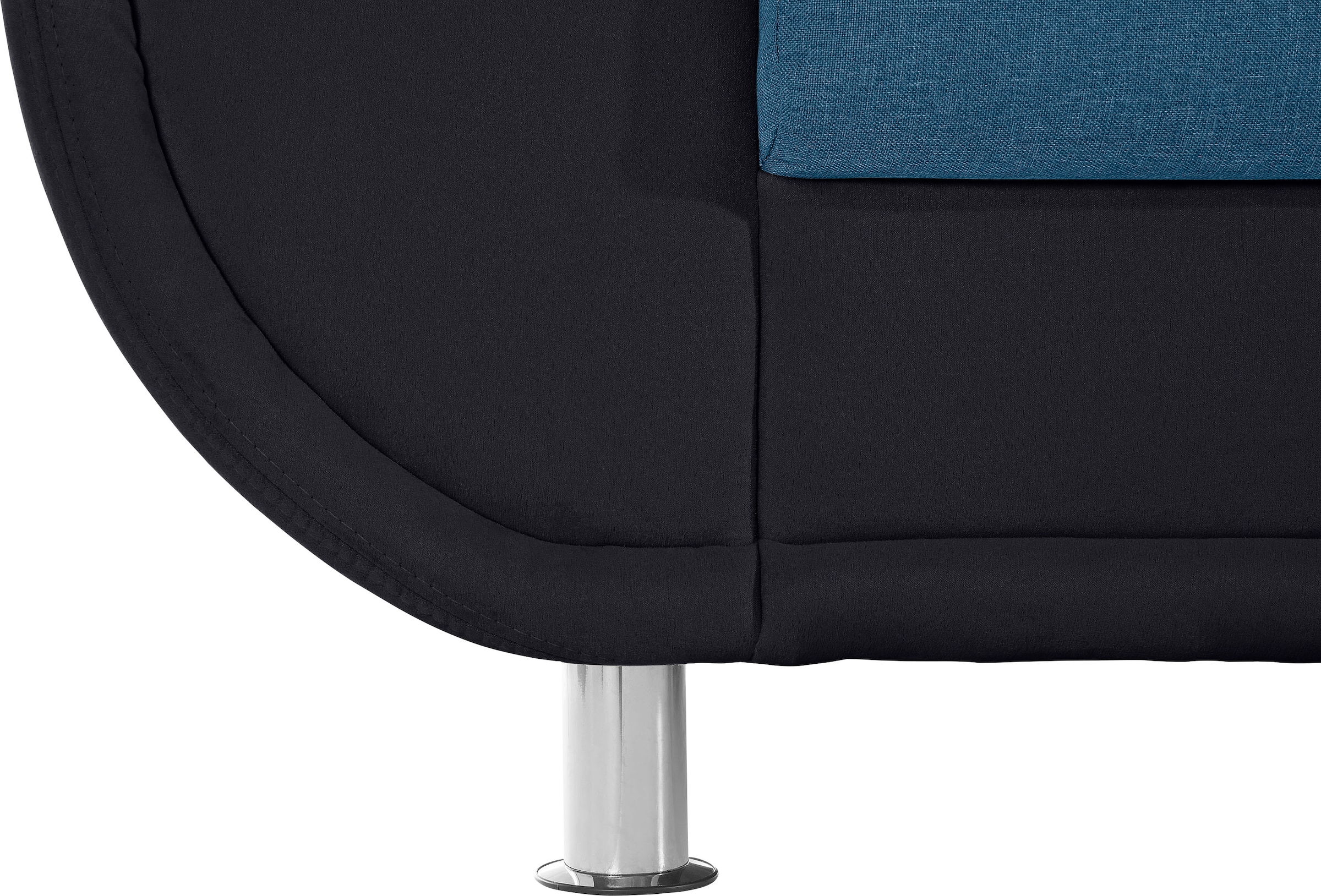 TRENDMANUFAKTUR Ecksofa »Rondo 3, zeitlos und bequem, Materialmix, breite Armlehnen, L-Form«, wahlweise mit Federkern für mehr Komfort, wahlweise mit Bettfunktion