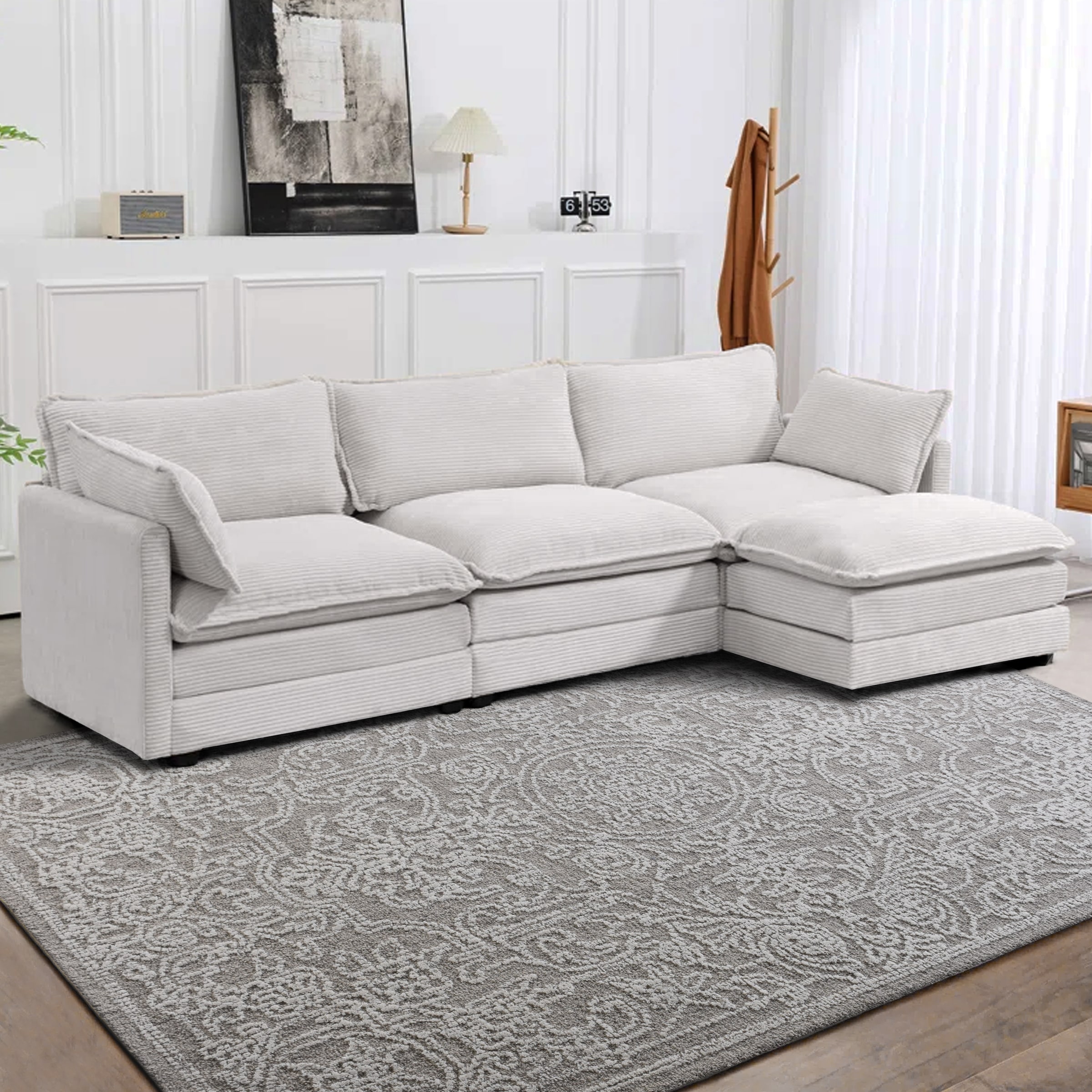 my home Wollteppich »Umea, handgewebt, Wolle, Hoch-Tief-Struktur«, rechteckig, 14 mm Höhe, einfarbig, Wolle, Teppich, Wohnzimmer, Schlafzimmer, Esszimmer