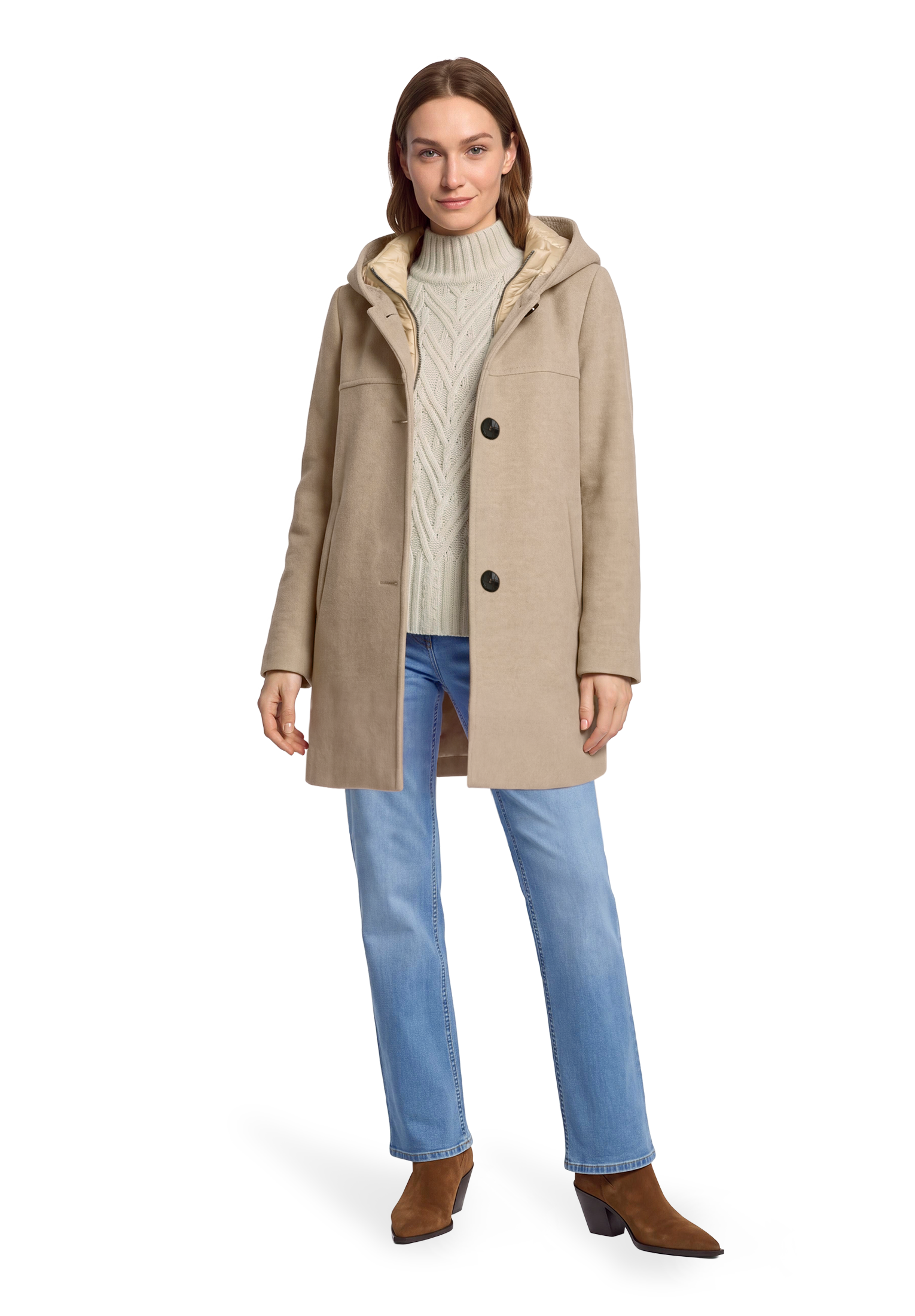 Gil Bret Wolljacke mit Kapuze 2 in 1 Optik mit Kapuze