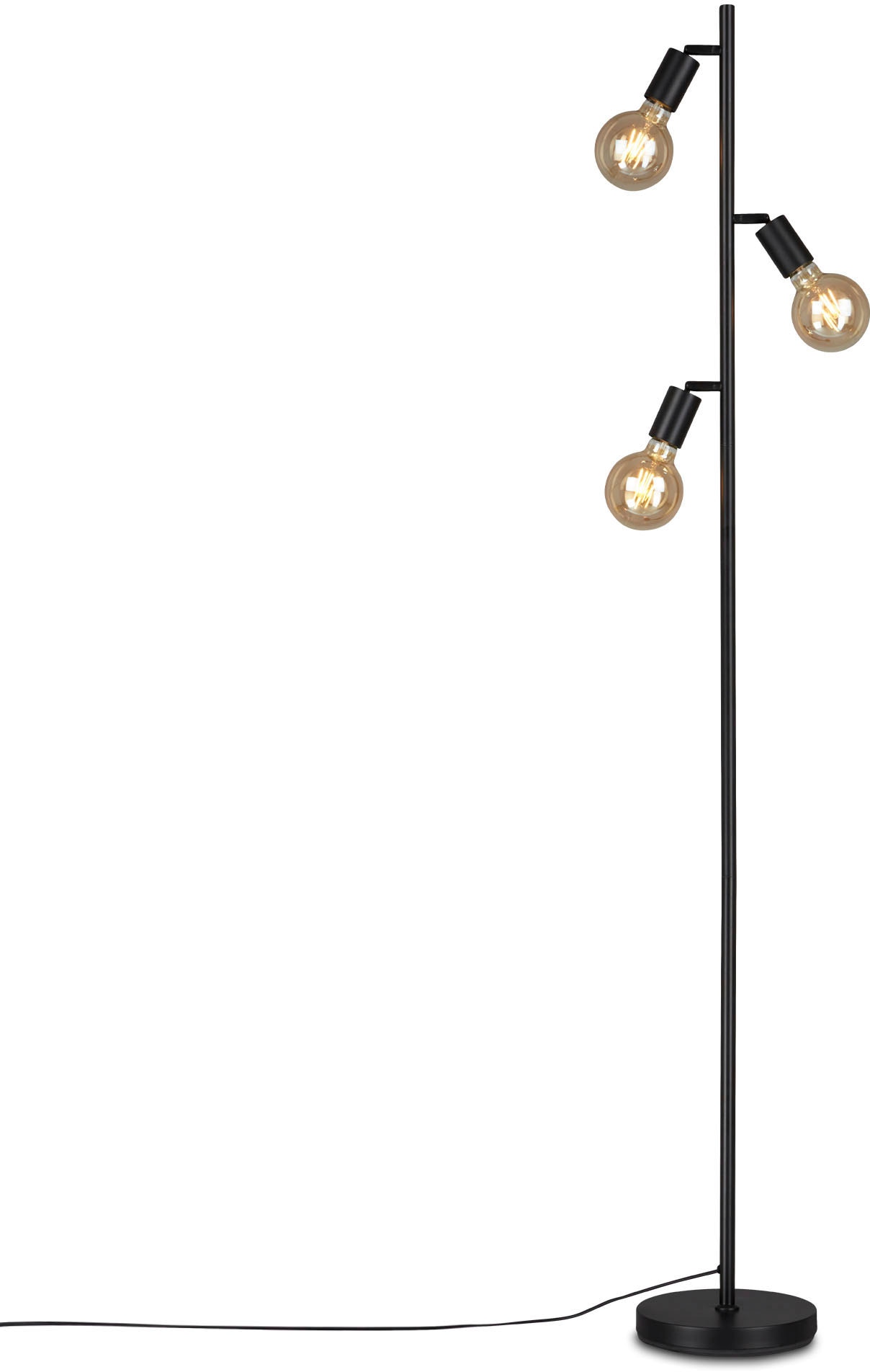 Briloner Leuchten Stehlampe »1387035 KUGLO«, Leuchtmittel E27 | ohne Leuchtmittel, metall/schwarz, inkl. Kabelschalter, exkl. 3x E27 max. 10 W