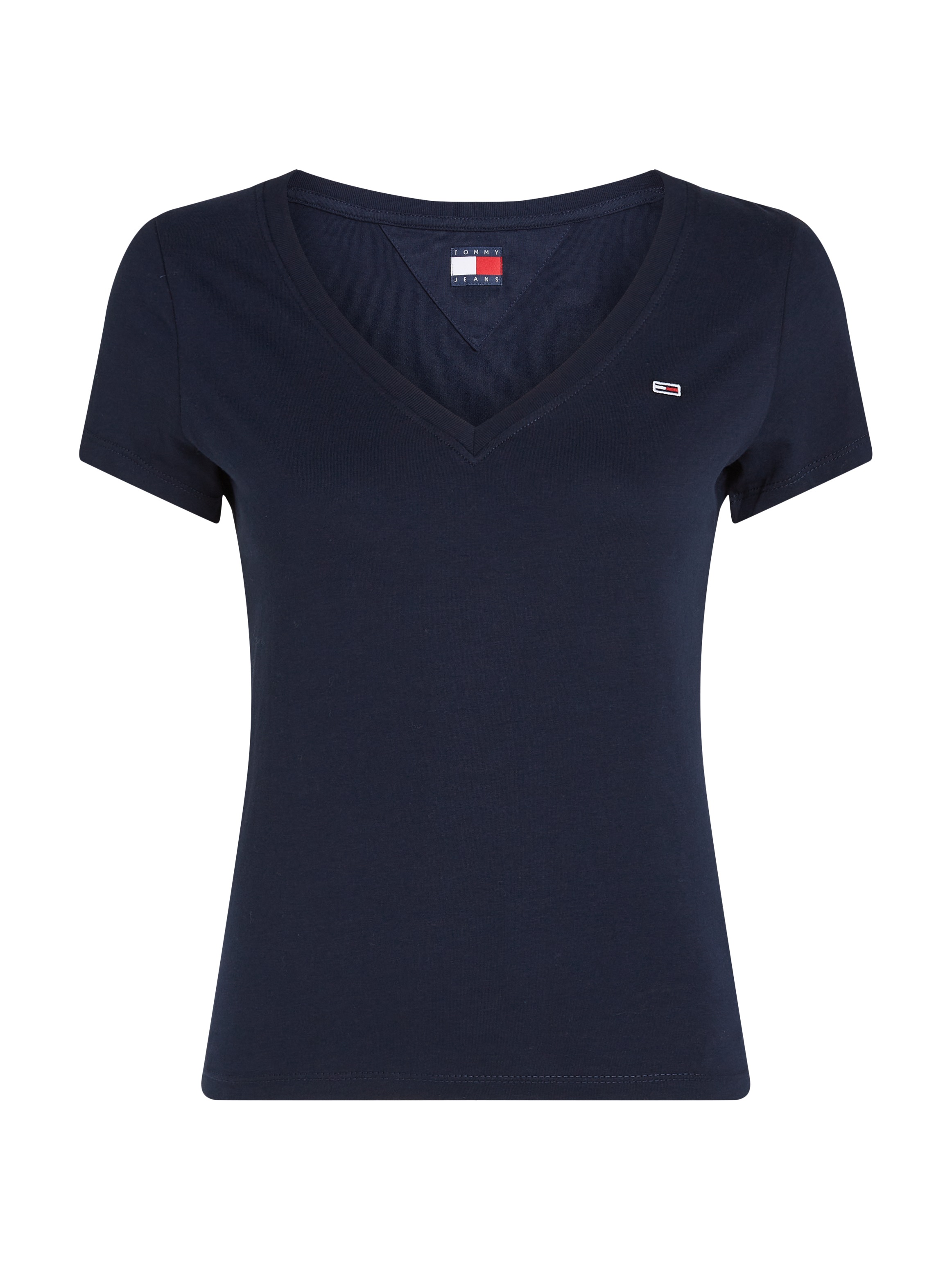 Tommy Jeans T-Shirt »TJW SLIM V-NECK TEE«, mit Logo-Stickerei