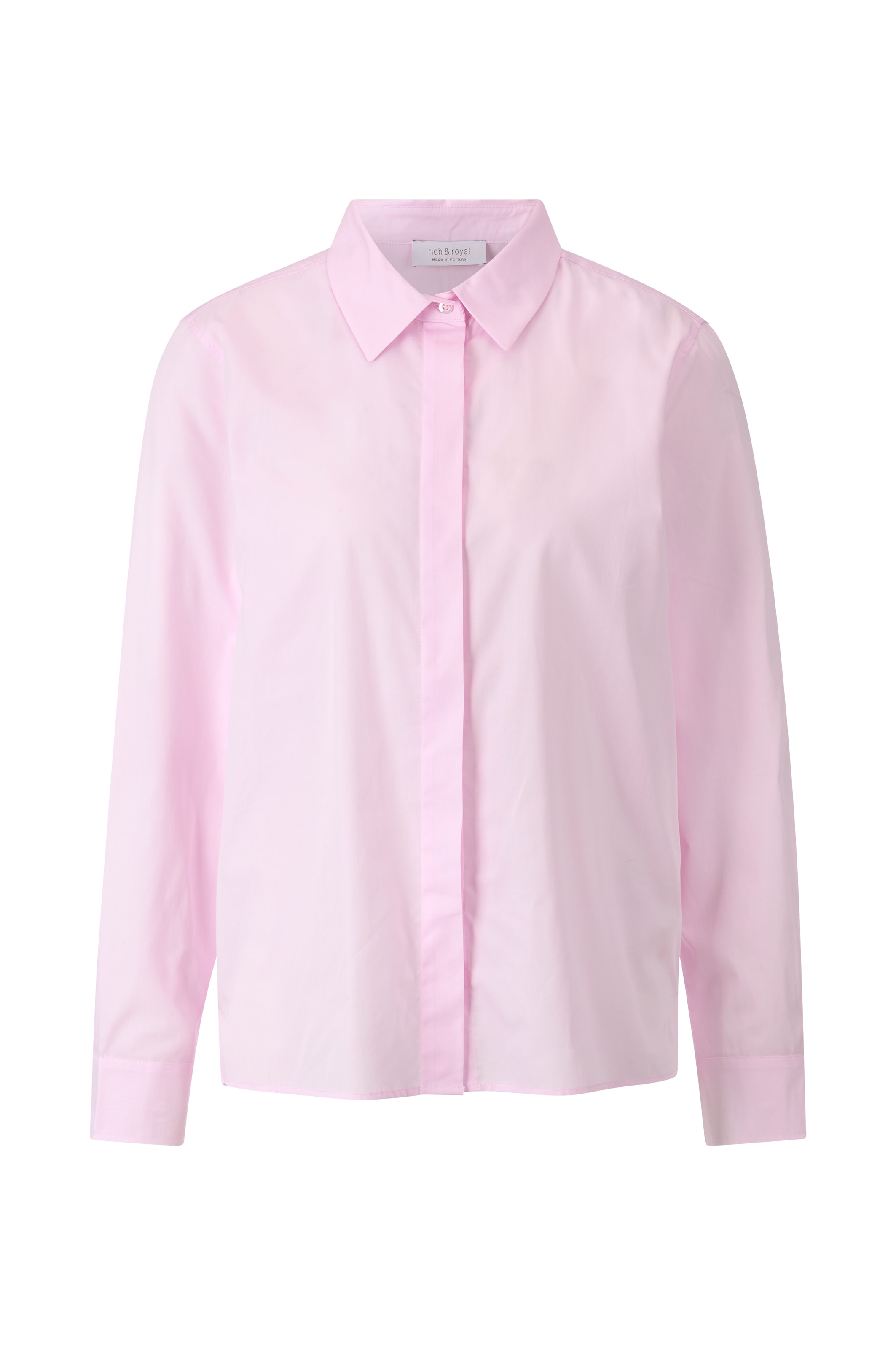 RICHROYAL Klassische Bluse, Mit Markenlabel am Rücken
