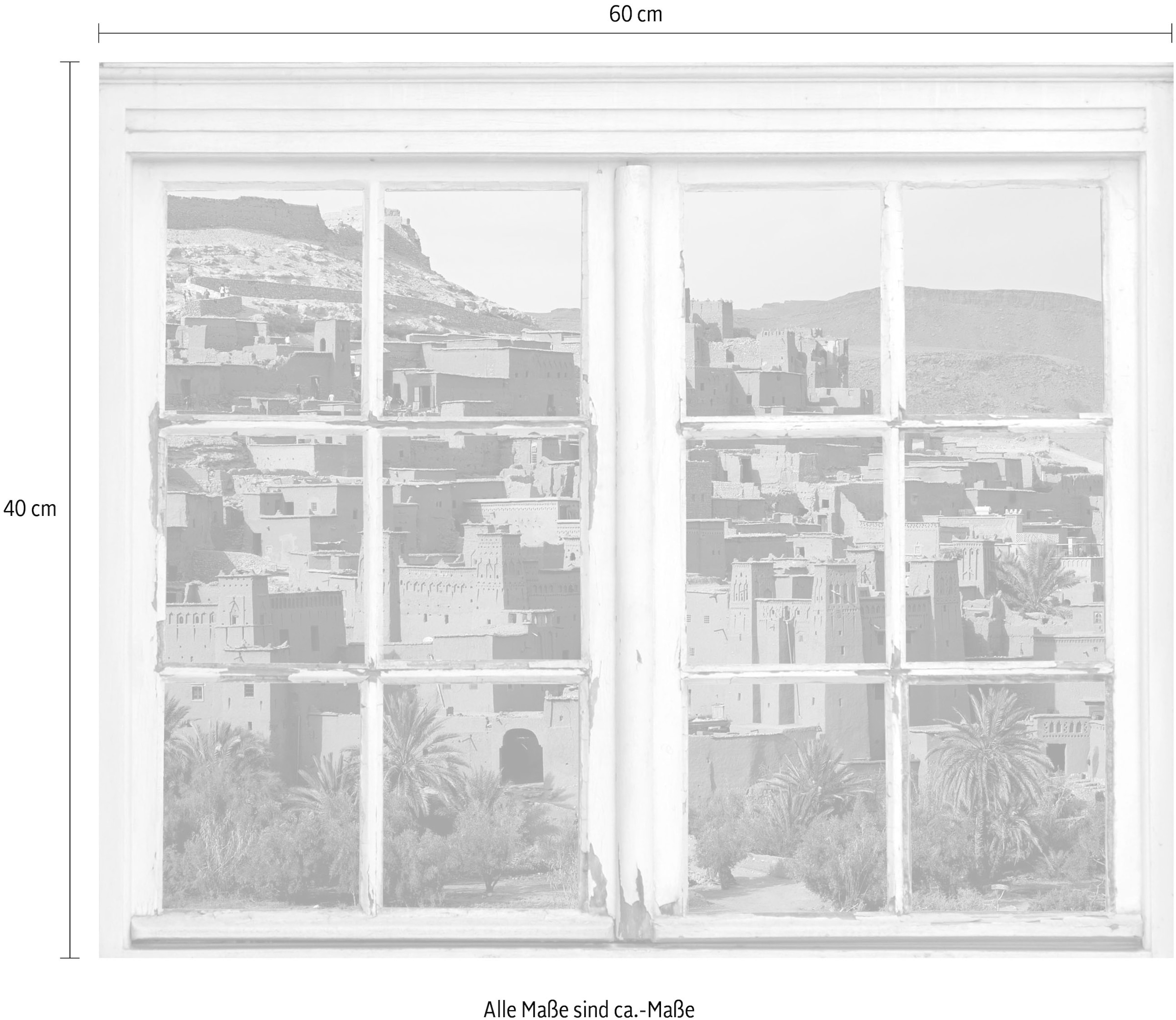 queence Wandsticker »Stadt«, Wandsticker, Wandbild, selbstklebend, 3D, Fenster