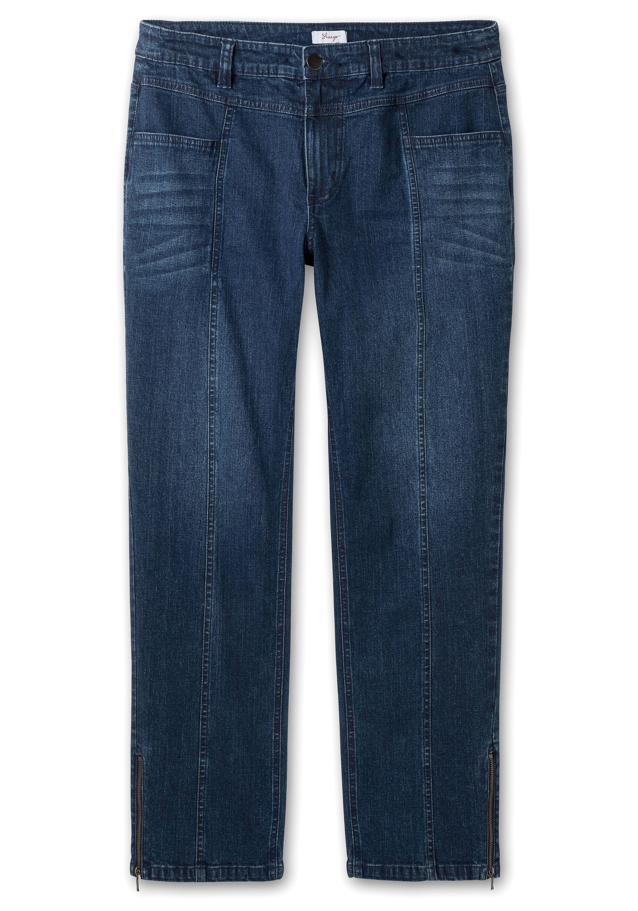 Sheego Gerade Jeans »Jeans mit Teilungsnaht und Zipper am Saum«
