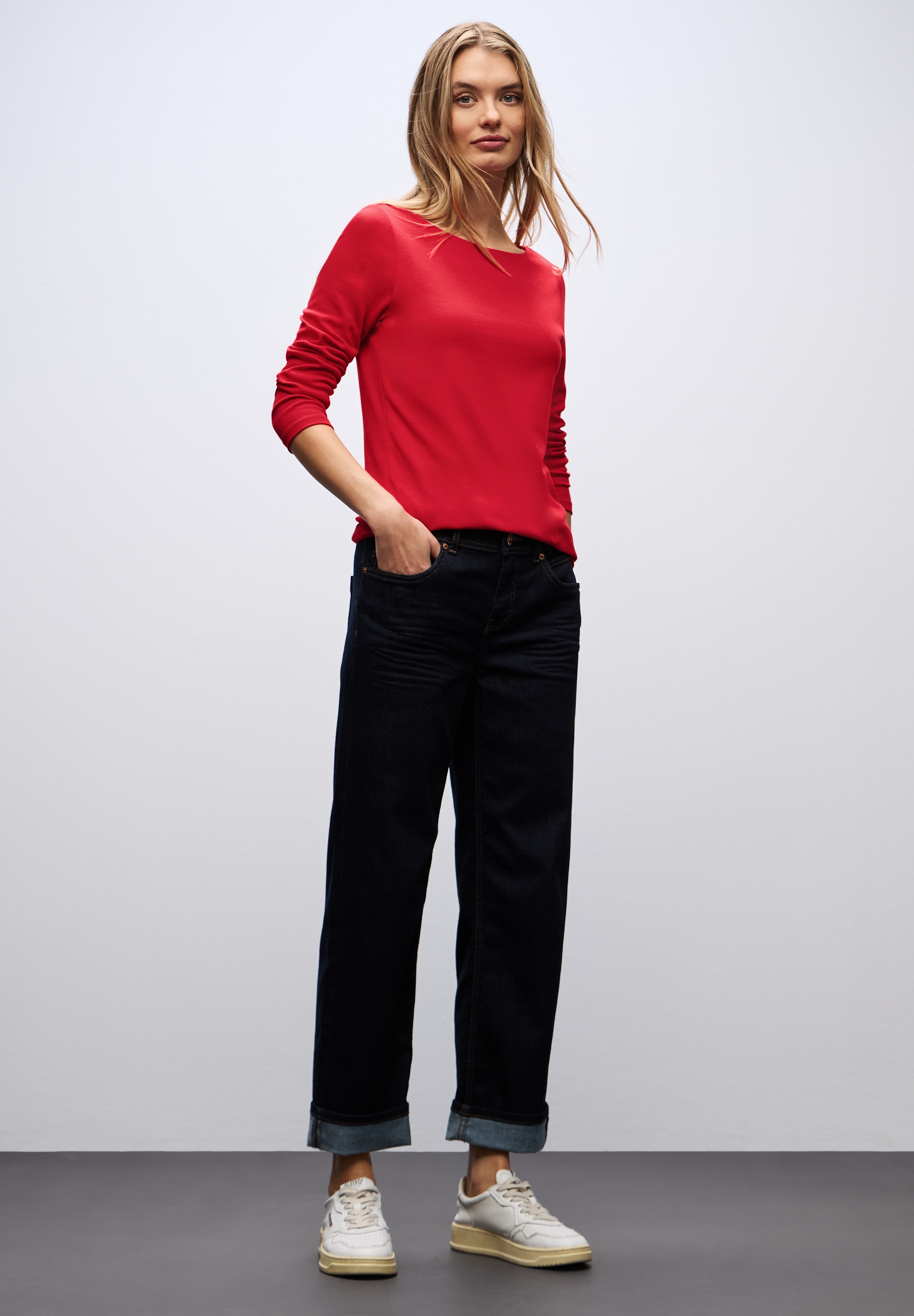 STREET ONE Langarmshirt »Style Lanea« mit U-Boot Ausschnitt