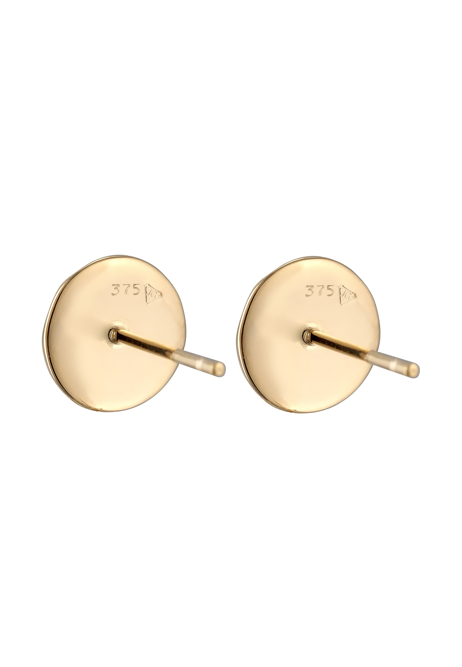 Kuzzoi Paar Ohrstecker »Ohrringe Ohrstecker Plättchen Gehämmert 375 Gelbgold«