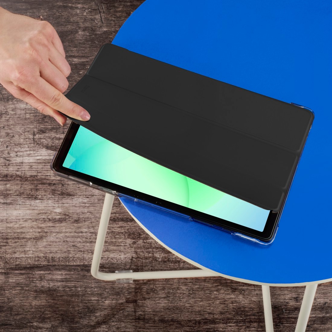 Hama Tablet-Hülle »Tablet-Hülle mit Standfunktion für Galaxy Tab A11 8.7", schwarz« Tablet Magnetischer Deckel, Standfunktion, transparente Rückseite, leicht