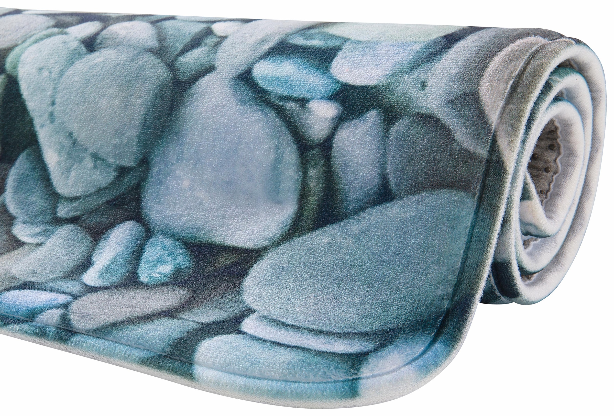my home Badematte »Steine«, Höhe 14 mm, rutschhemmend beschichtet-Memory Schaum, fußbodenheizungsgeeignet-schnell trocknend-strapazierfähig, mit Foto-Motiv, auch als 2 teiliges Badematten Set erhältlich