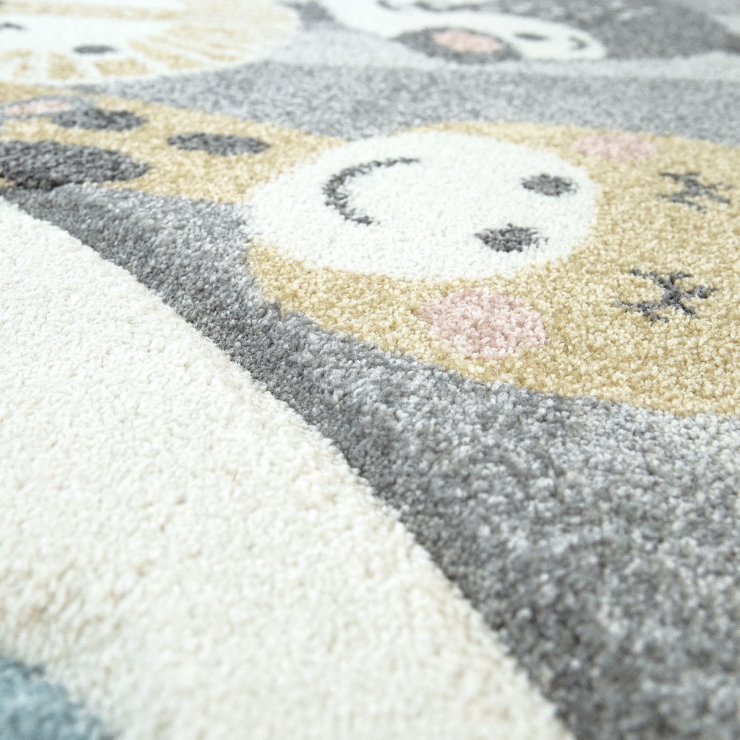 Paco Home Kinderteppich »Cosmo 343«, rund, 18 mm Höhe, 3D-Design, niedliches Tier Motiv, Pastell-Farben, Kinderzimmer