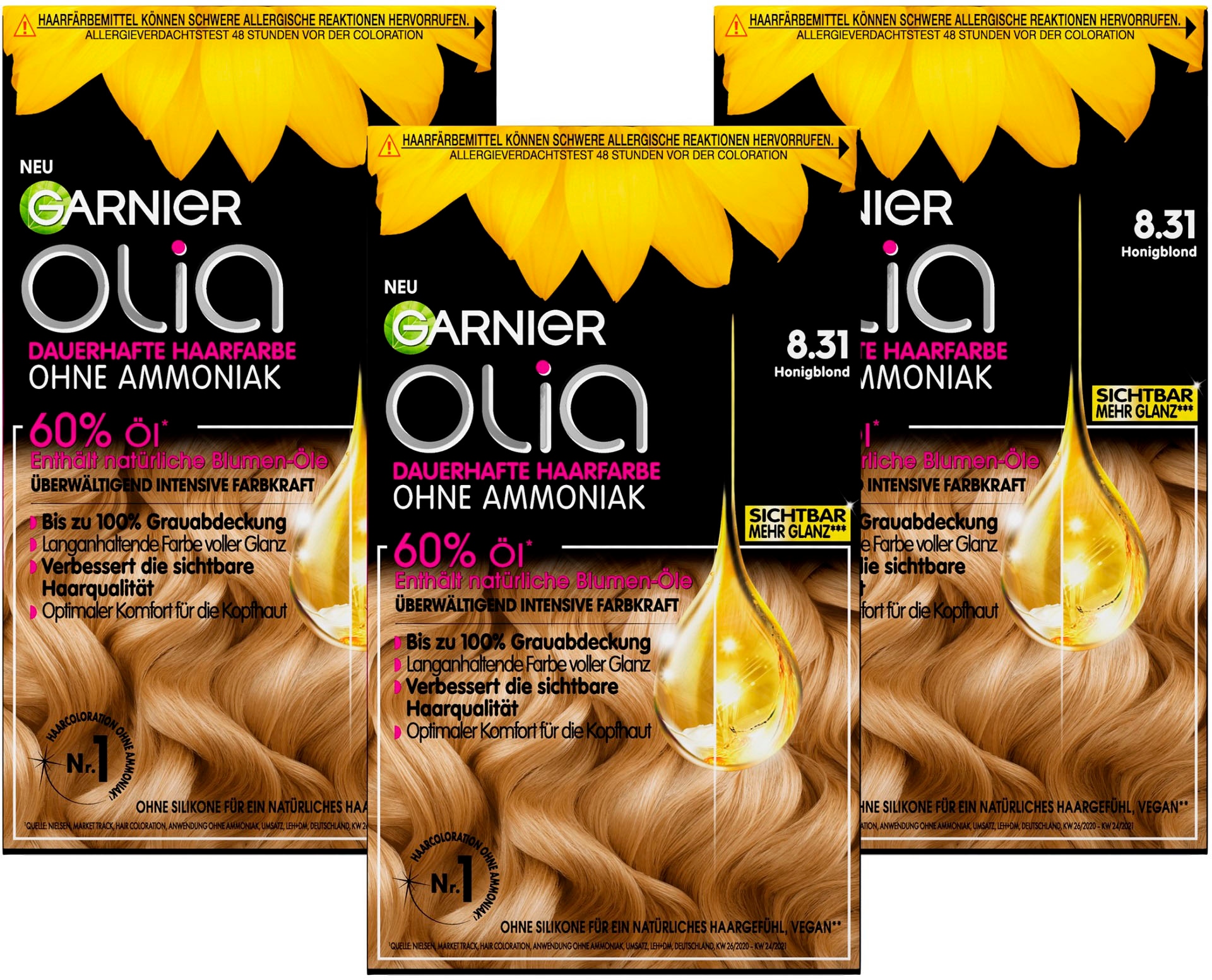 Honigblond 3 8.31 kaufen Haarfarbe«, dauerhafte online tlg.), Olia Coloration UNIVERSAL GARNIER | (Set, »Garnier