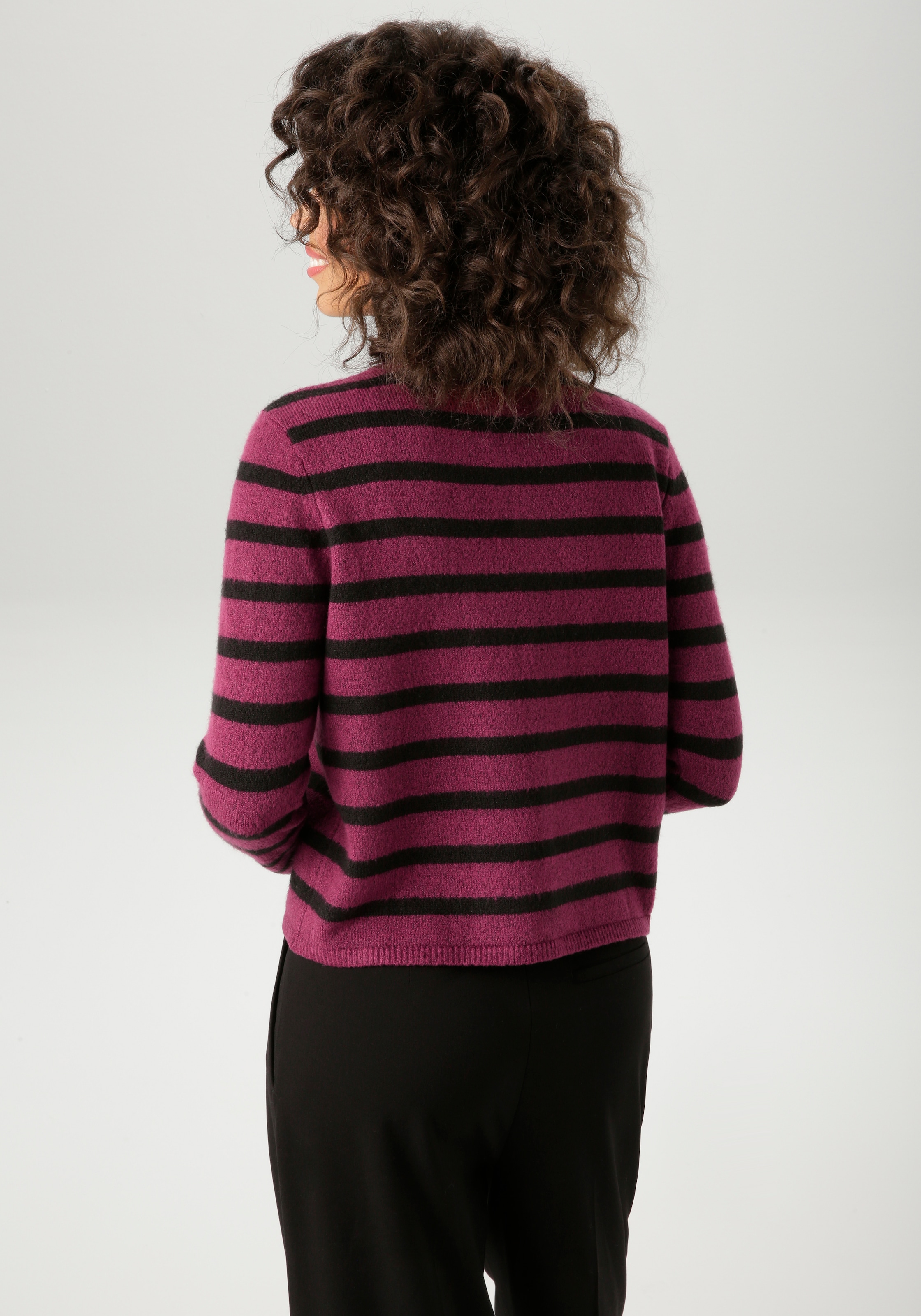 Aniston CASUAL Strickjacke im Streifen-Dessin
