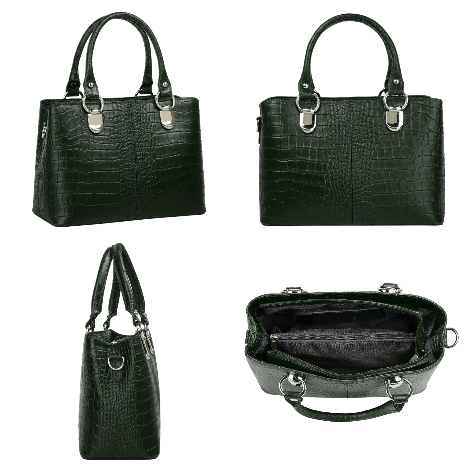 Cluty Umhängetasche, echt Leder, Made in Italy