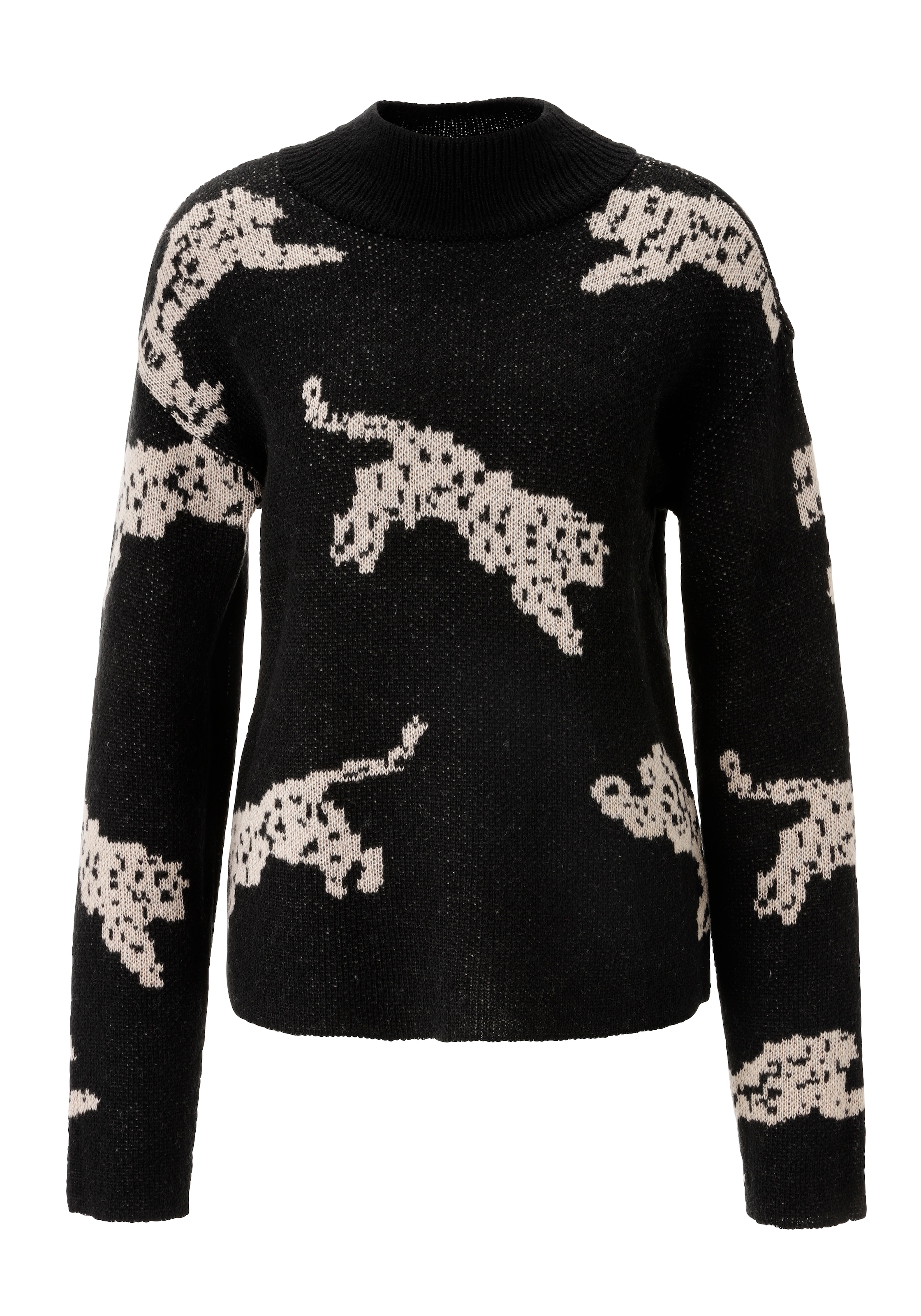 Aniston CASUAL Strickpullover mit eingestrickten Leoparden - NEUE KOLLEKTION