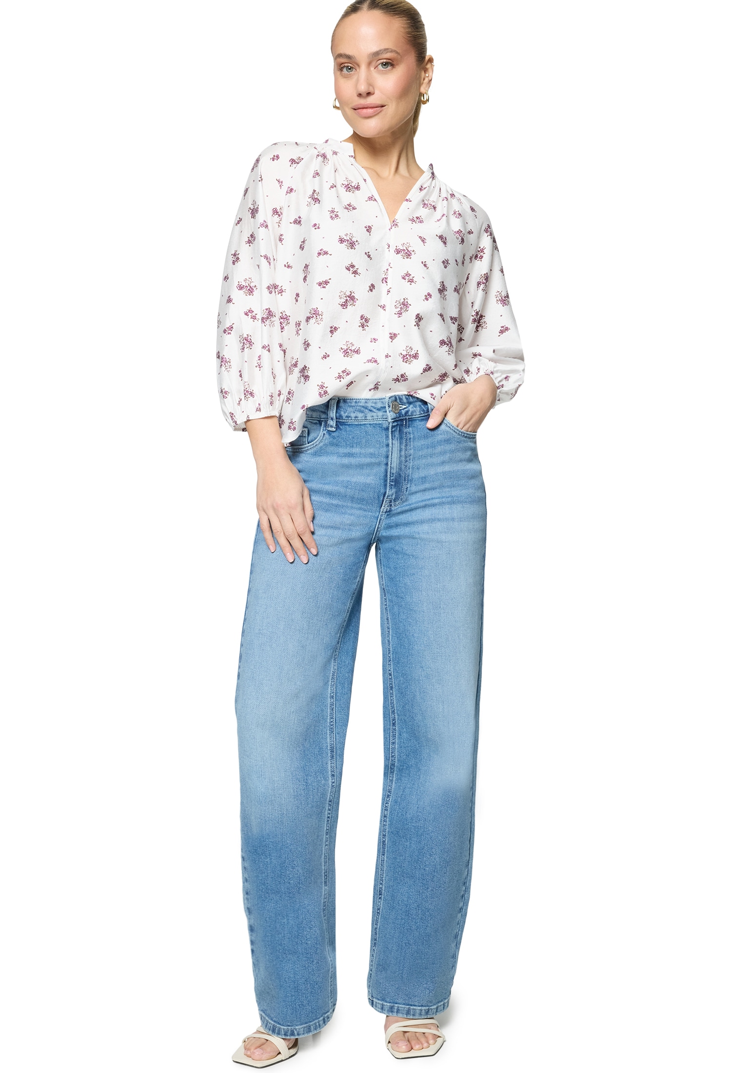 Zero Schlupfbluse »Schlupfbluse mit Blumen«