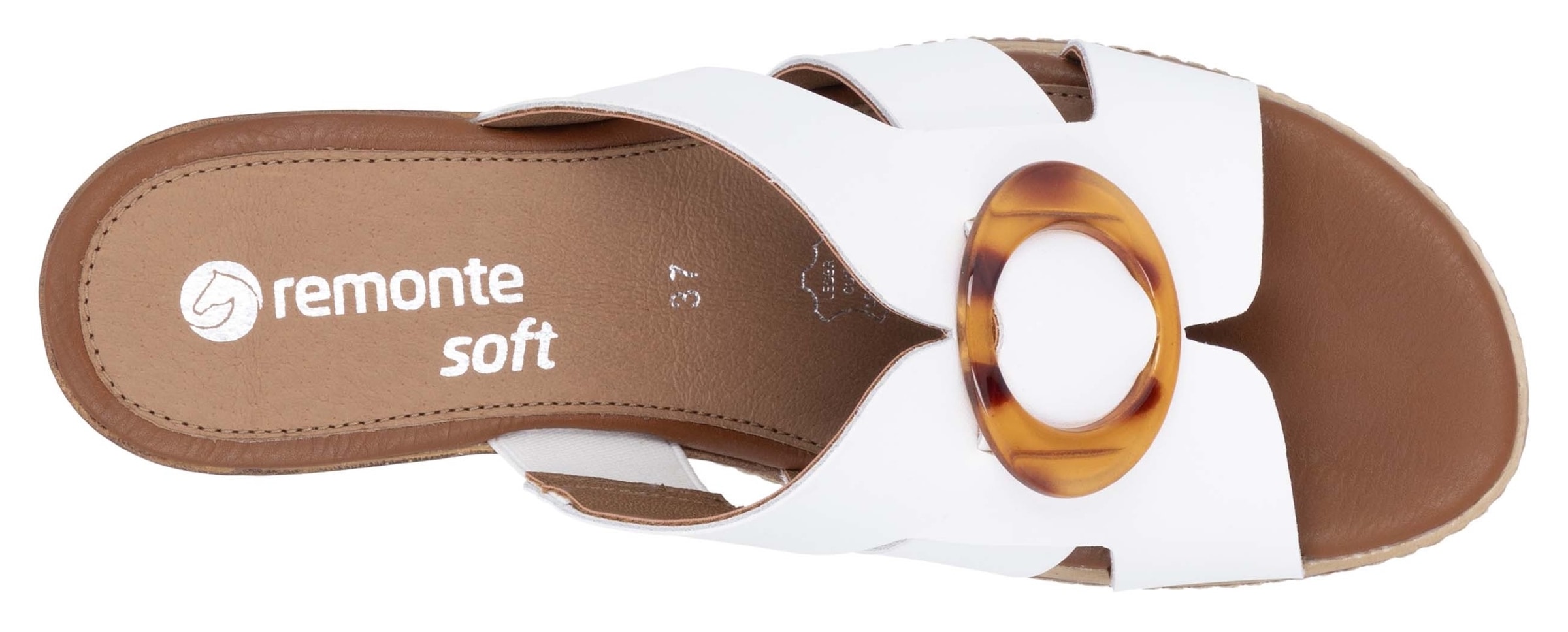 Remonte Pantolette, Keilabsatz, Sommerschuh, Schlupfschuh mit schöner Zierschnalle