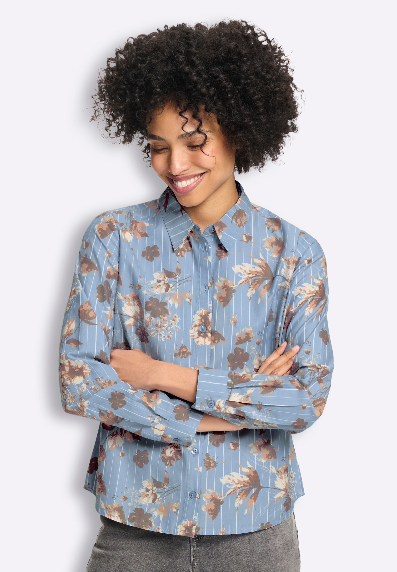 heine Hemdbluse »Bluse Druckbluse mit Blumenmuster«