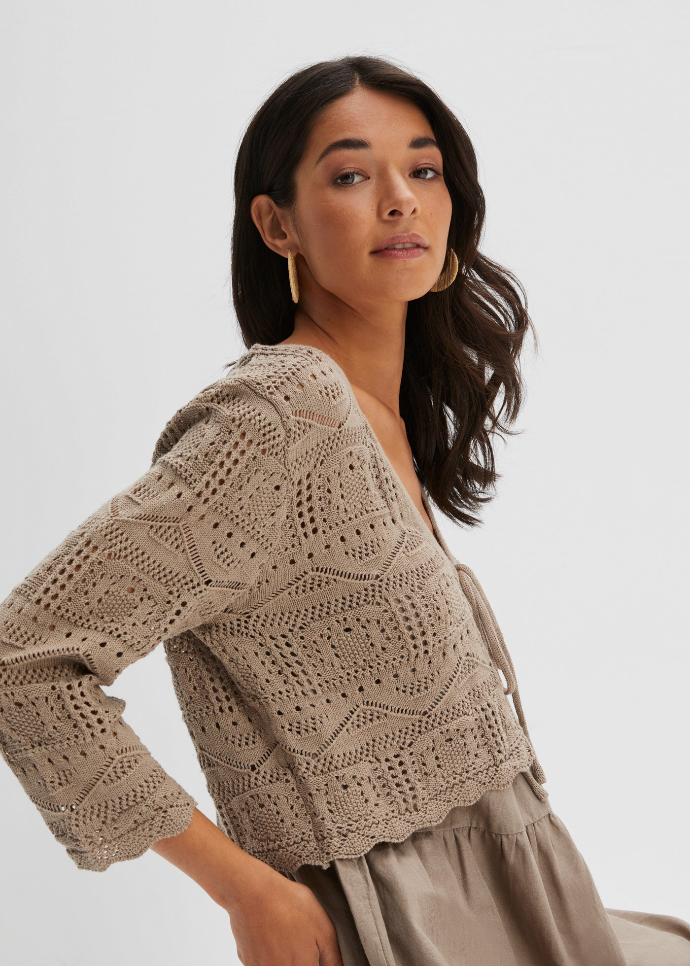 bonprix Ajourstrickjacke »Ajour-Bolero« Ajour-Bolero