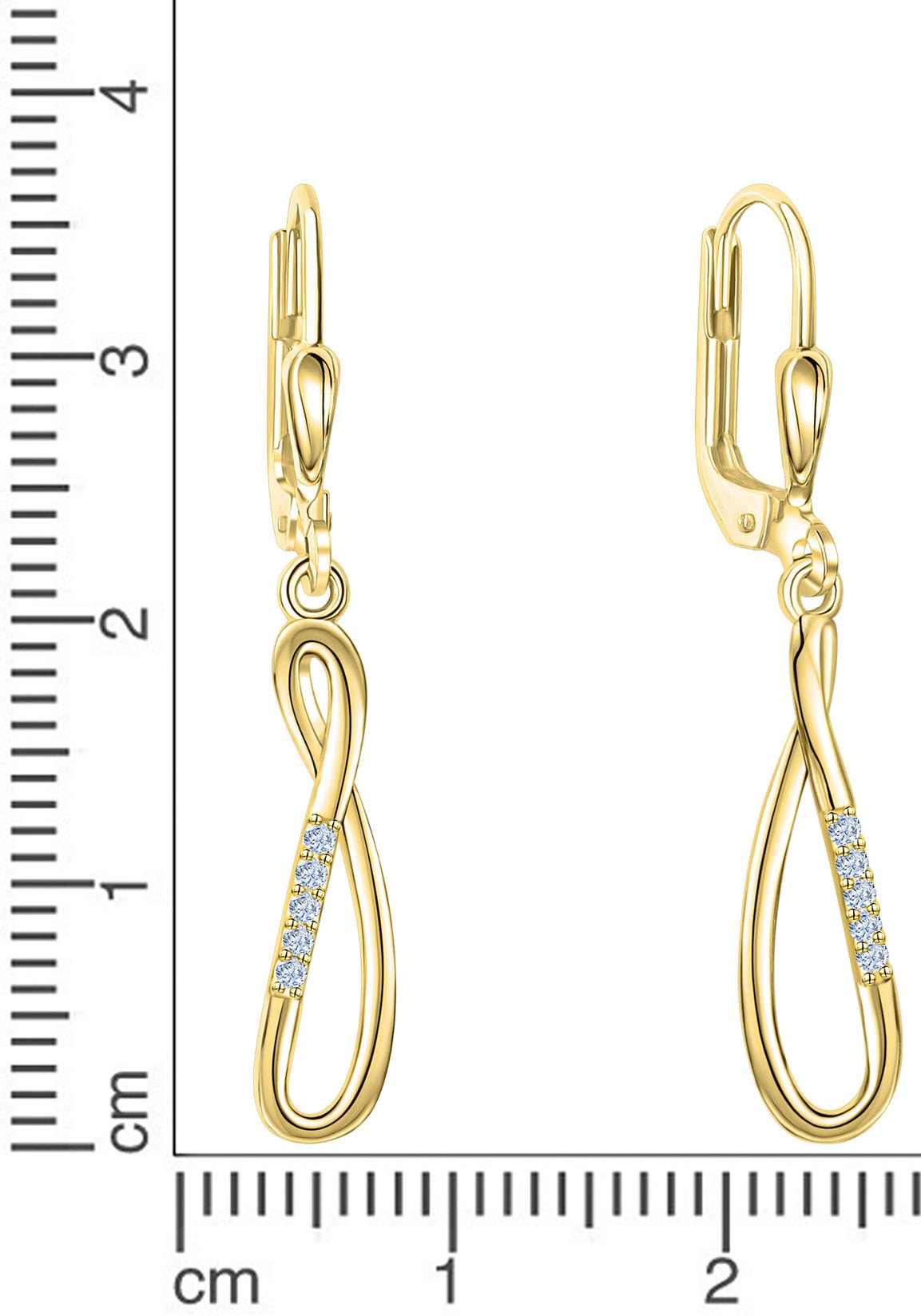 Firetti Paar Ohrhänger »Schmuck Geschenk Gold 375 Ohrschmuck Patentbrisur Glitzer« mit Zirkonia (synth.)