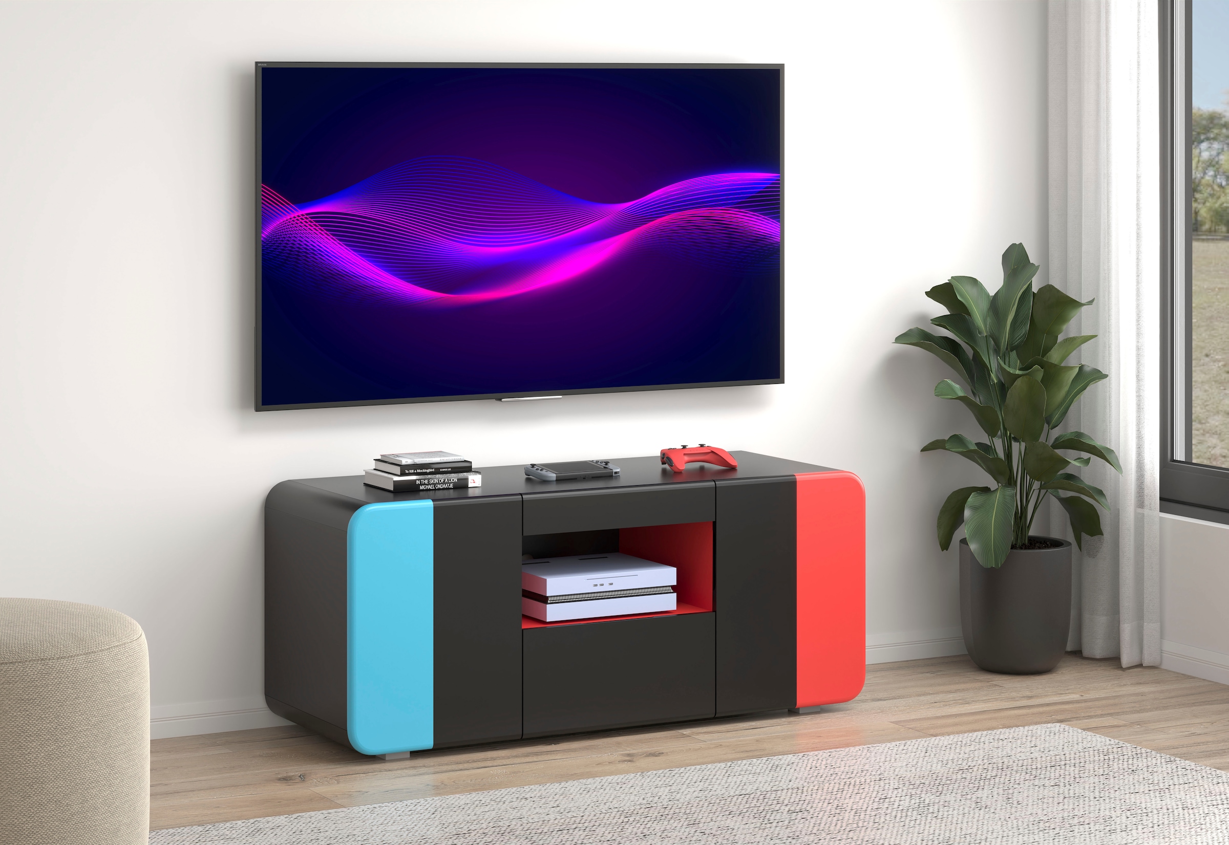 INOSIGN Lowboard »NextLevel speziell geeignet für Spielekonsolen«